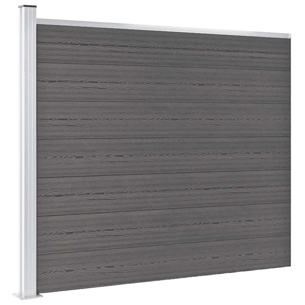 vidaXL Gartenzaun Zaunelement WPC 175x146 cm Grau, (1-St)