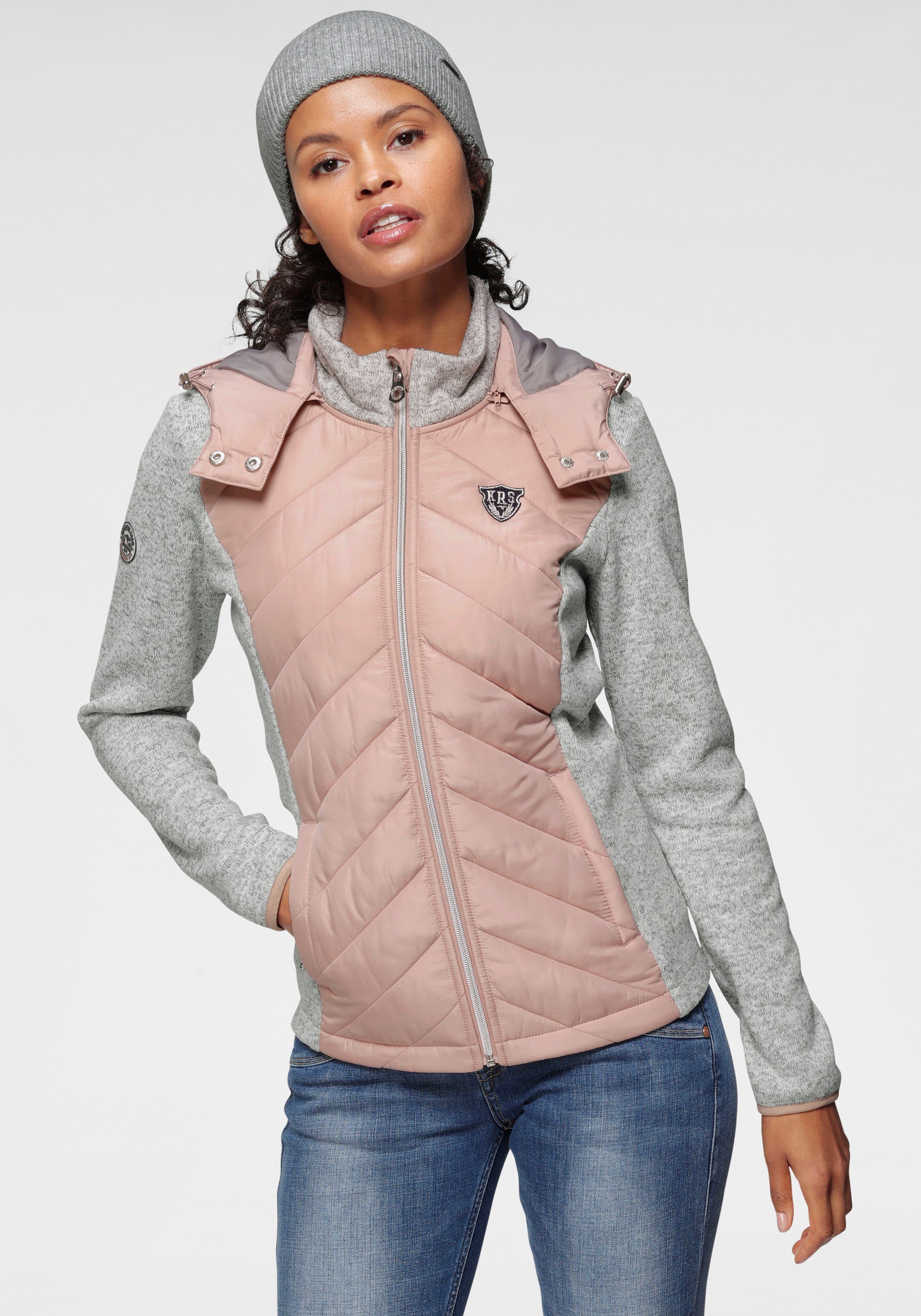 Material) im Kurzjacke (Jacke 2-In-1 trendigen aus nachhaltigem rosa-grau KangaROOS Look