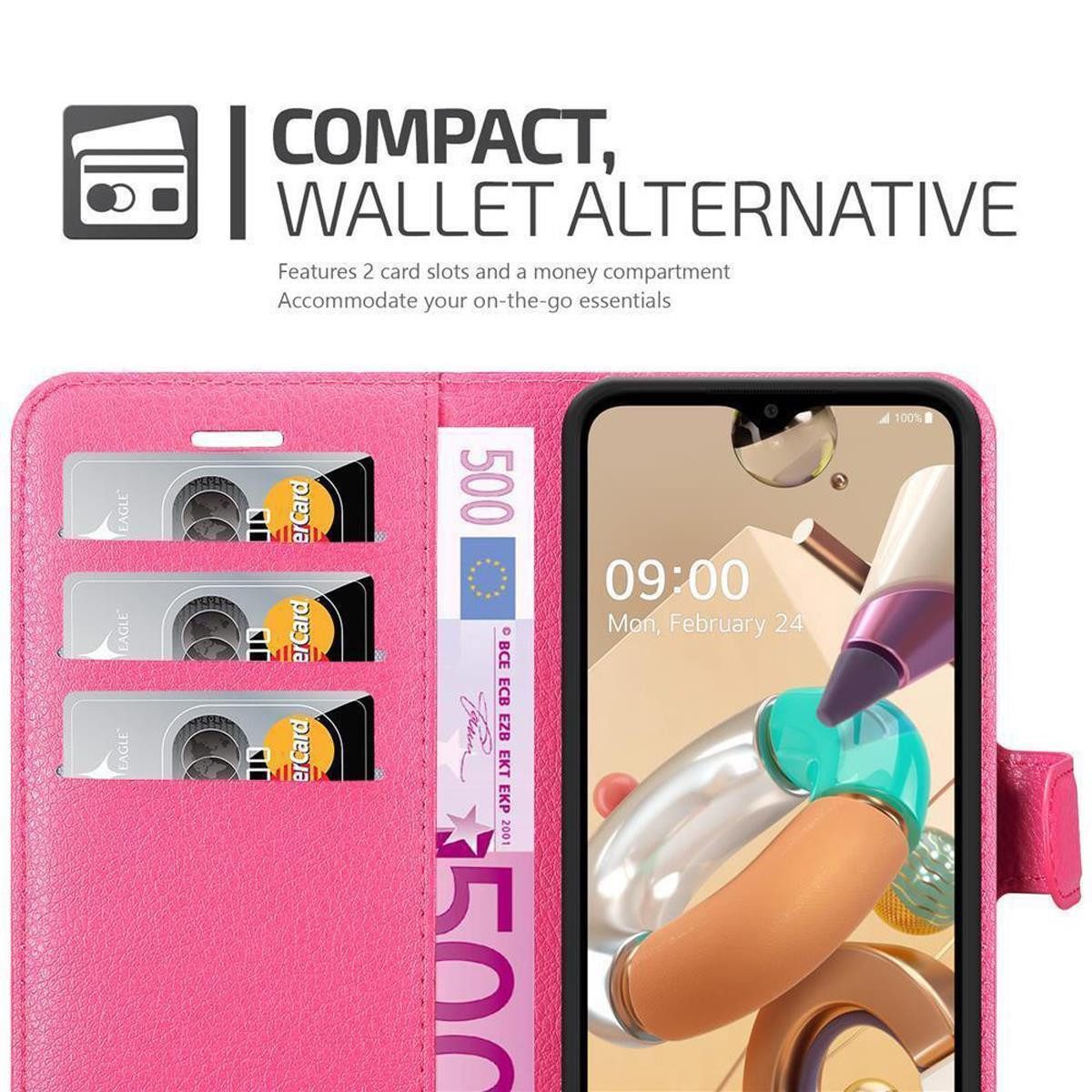 Cadorabo Handyhülle für LG K41S Hülle LG K41S, Hülle Schutzhülle mit Standfunktion, Kartenfach und Magnetverschluss