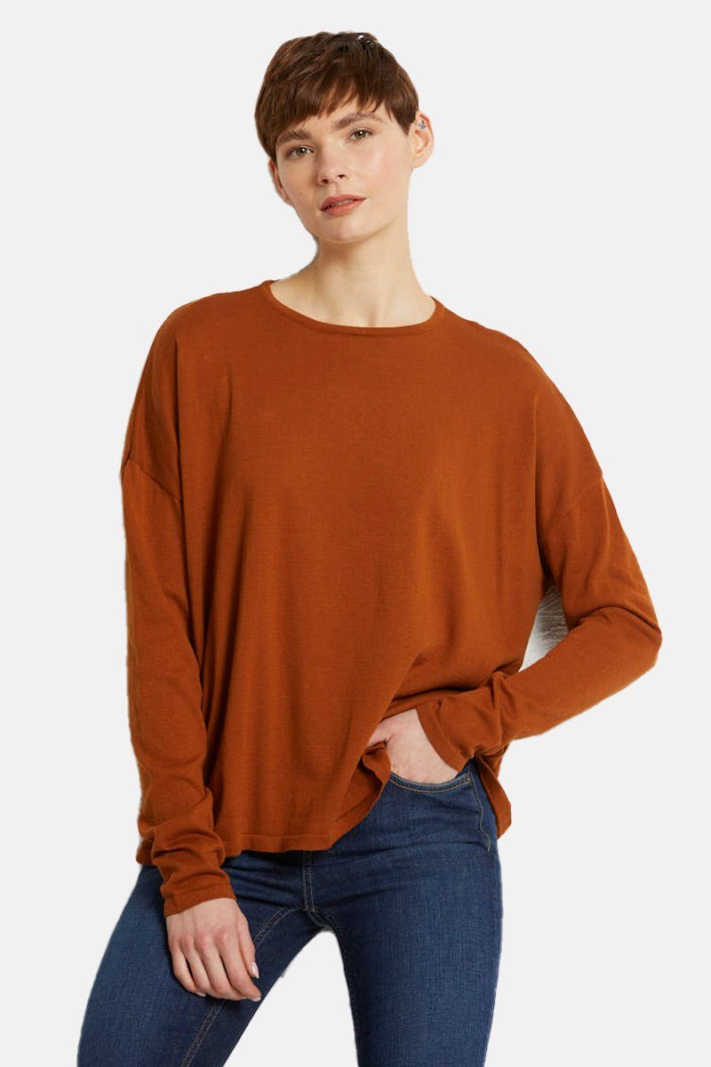 Co caramel Strickpullover deep - 833 Core wunderwerk crewknit