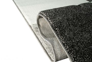 Teppich Designer Teppich Moderner Teppich Wohnzimmer Teppich Kurzflor Teppich mit Konturenschnitt Karo Muster Grau Weiss Schwarz, Teppich-Traum, rechteckig, Höhe: 13 mm