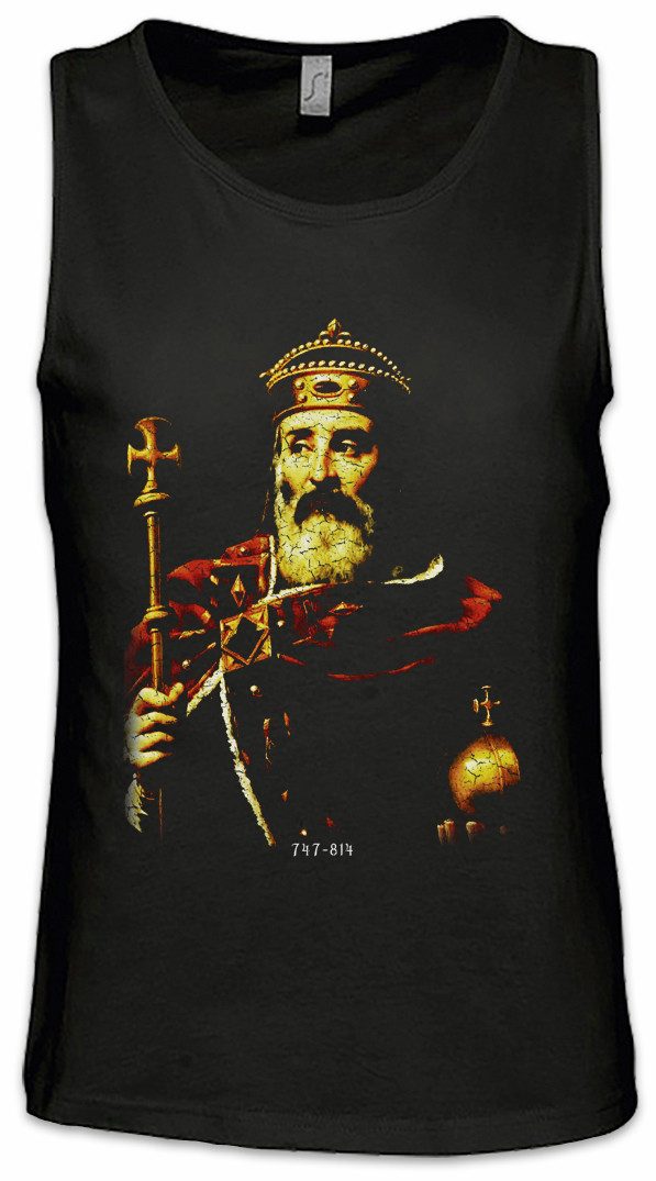 Urban Backwoods Tanktop Karl The Great Ärmelloses T-Shirt Der Große Kaiser König Karolus Magnus Charlemagne Portrait Picture