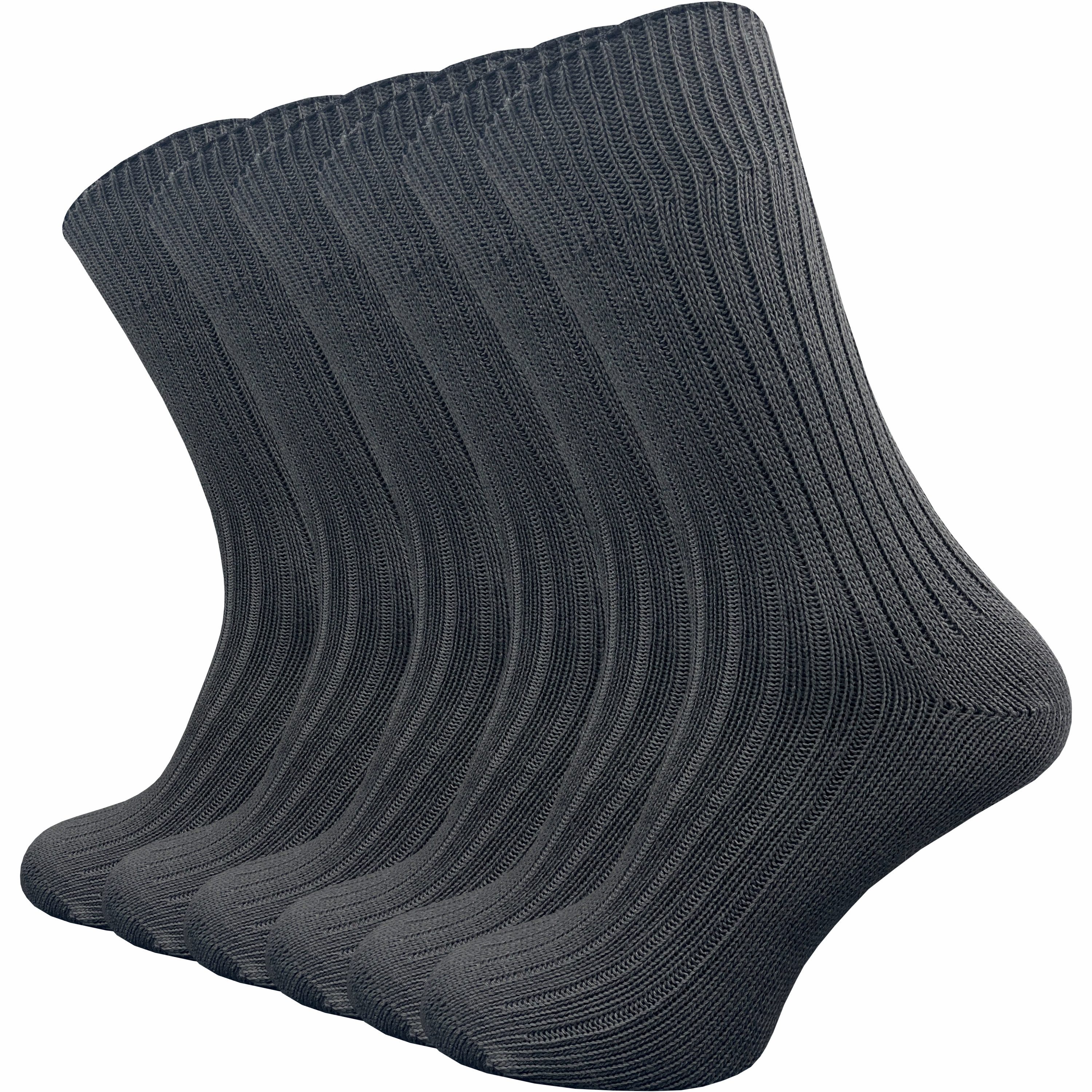 GAWILO Komfortsocken "Natur" aus 100% reiner, naturbelassener Baumwolle für Damen & Herren (6 Paar) Etwas gröber gestrickt für extra Tragekomfort & angenehmes Hautgefühl