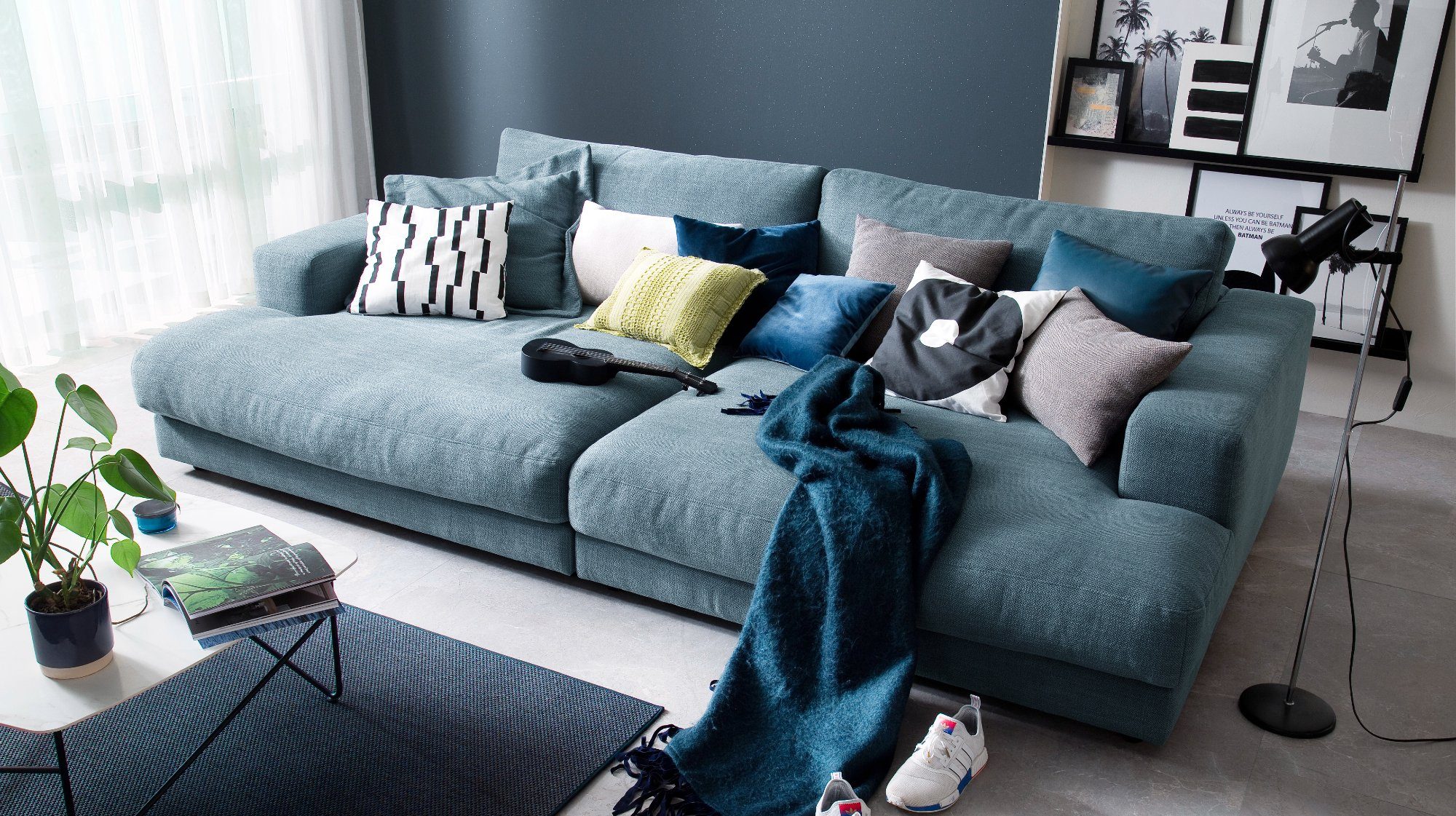 KAWOLA Big-Sofa MADELINE, Sofa verschiedene Cord Stoff Farben od
