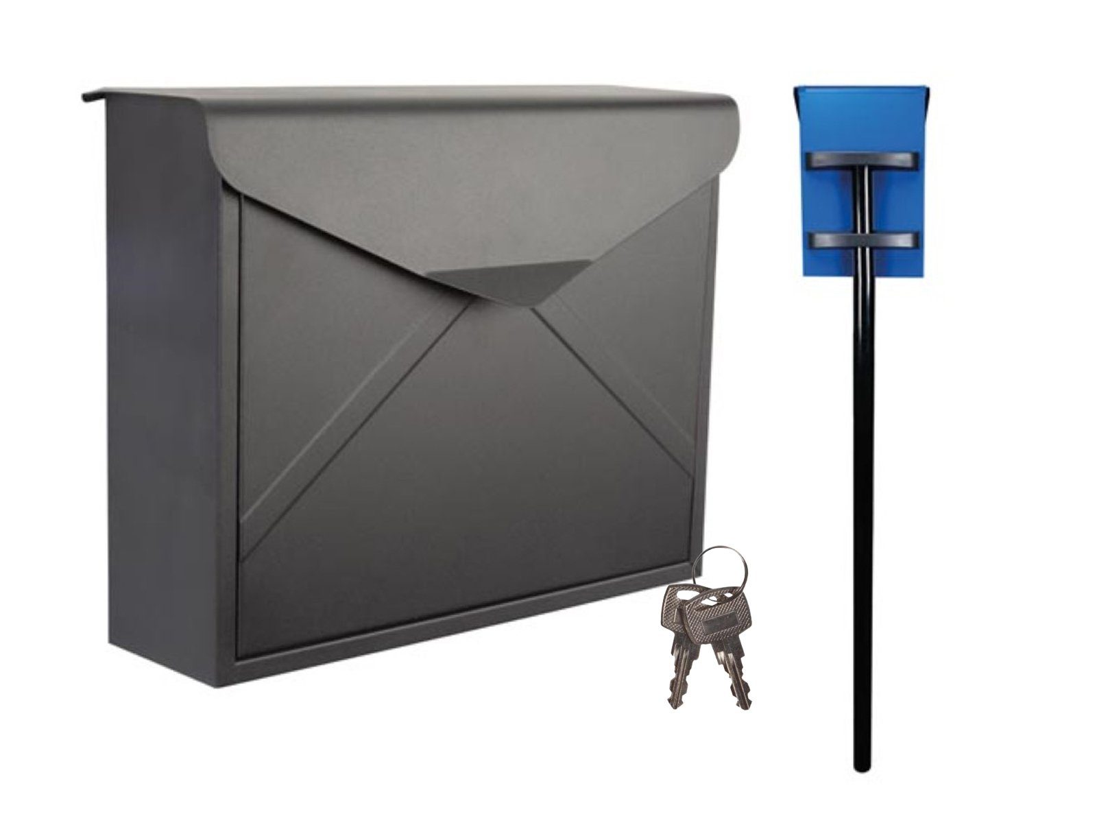 Setpoint Briefkasten, freistehend mit Ständer Schwarz großer Standbriefkasten Postkasten