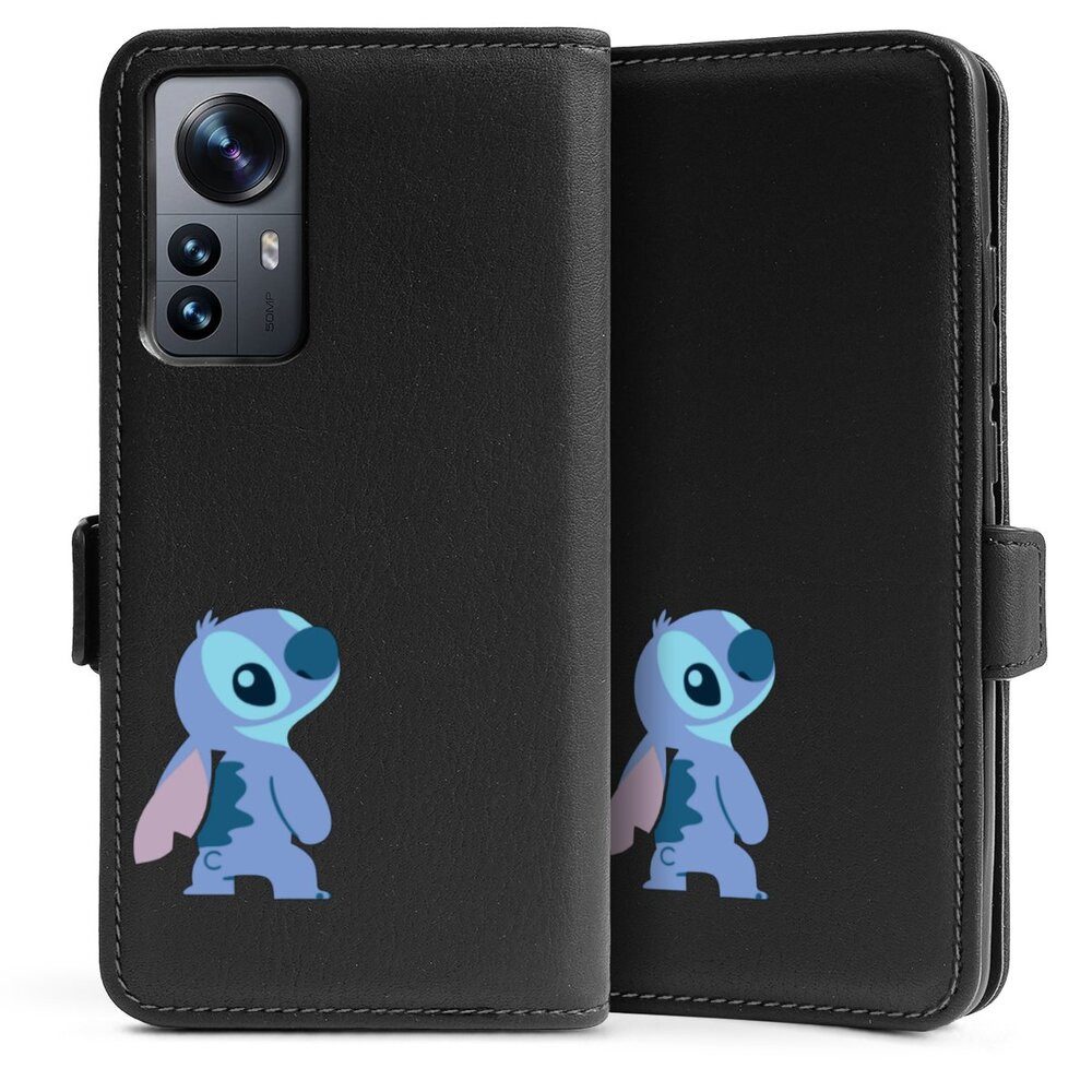 DeinDesign Handyhülle Lilo & Stitch Fanartikel Disney Stitch Smiling, Xiaomi 12 5G Hülle Handy Flip Case Wallet Cover Handytasche Leder