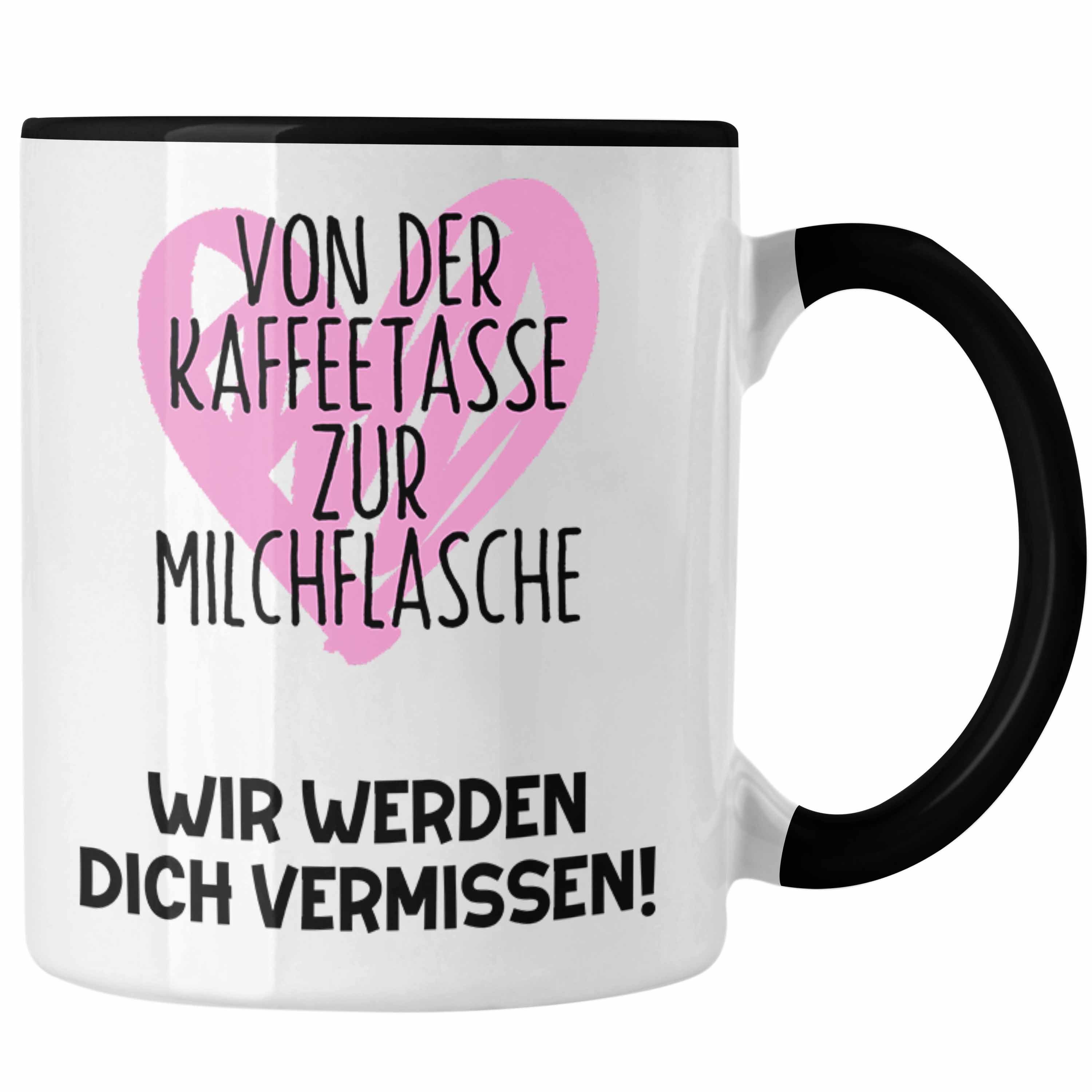 Trendation Tasse Mama Werdende Geschenk Tasse Abschied Mutterschutz Kollegin Schwarz Abschieds