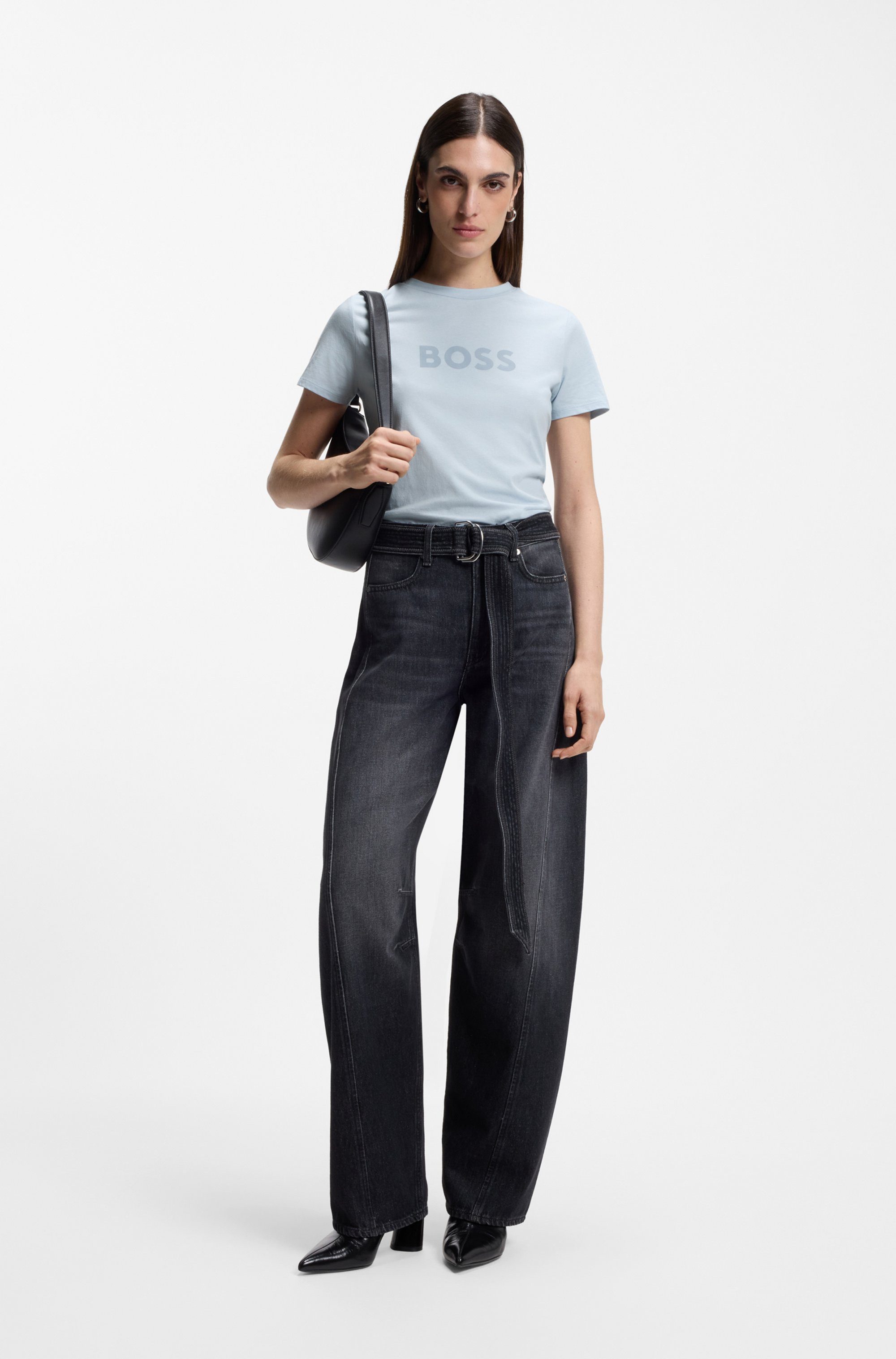 BOSS ORANGE T-Shirt Elogo Premium Damenmode mit BOSS-Schriftzug