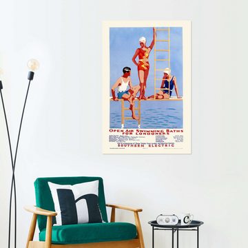 Posterlounge Wandfolie English School, Open Air Swimming Baths for Londoners, Vintage Illustration
