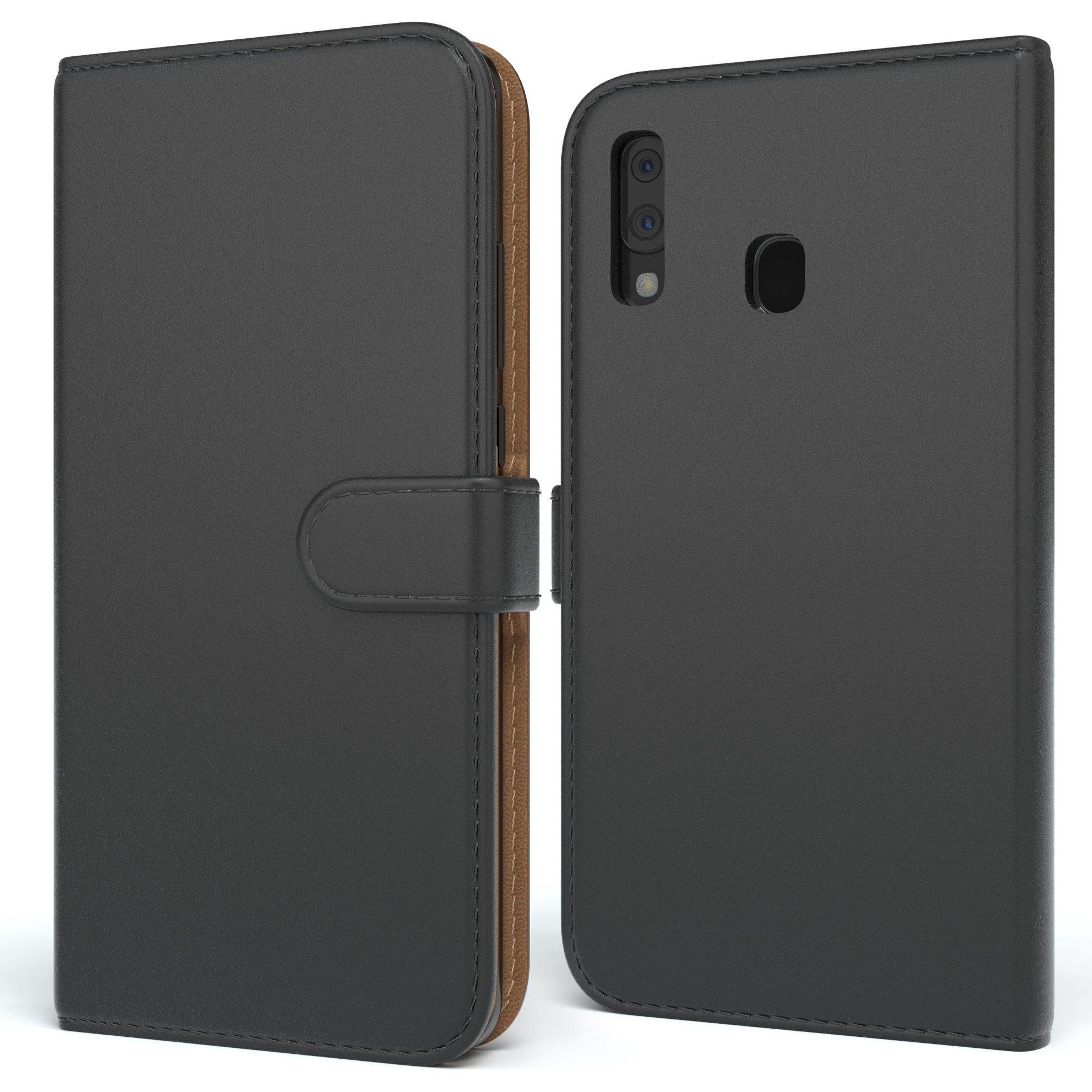 EAZY CASE Handyhülle Uni Bookstyle für Samsung Galaxy A40 5,9 Zoll, Schutzhülle mit Standfunktion Kartenfach Handytasche aufklappbar Etui
