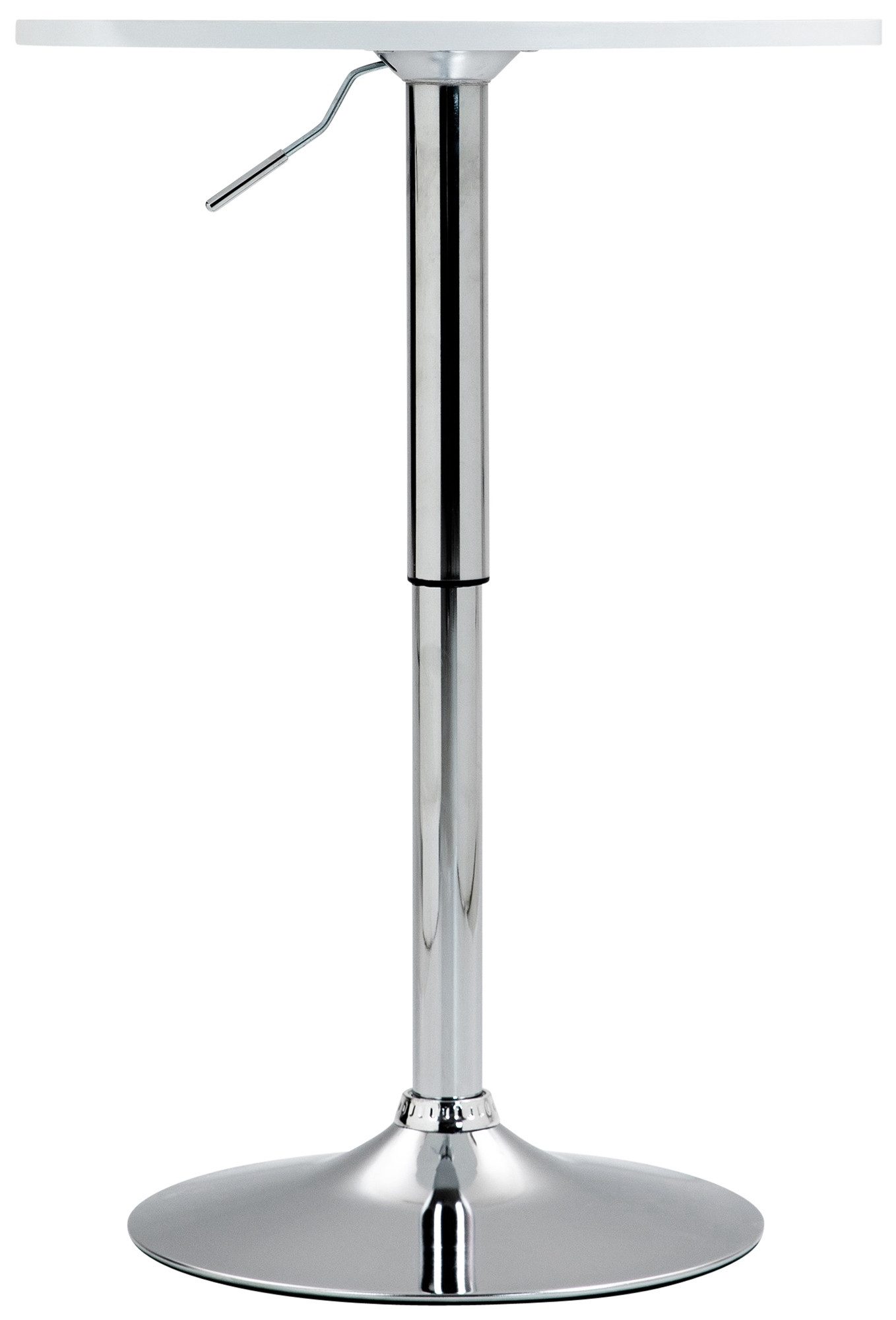 TPFLiving Stehtisch Cavira (Leicht zu montieren & flexibel einsetzbar, Robustes Metallgestell mit stabilem Trompetenfuß), Maße (TxBxH): 60 x 60 x 106cm - Farbe: weiß