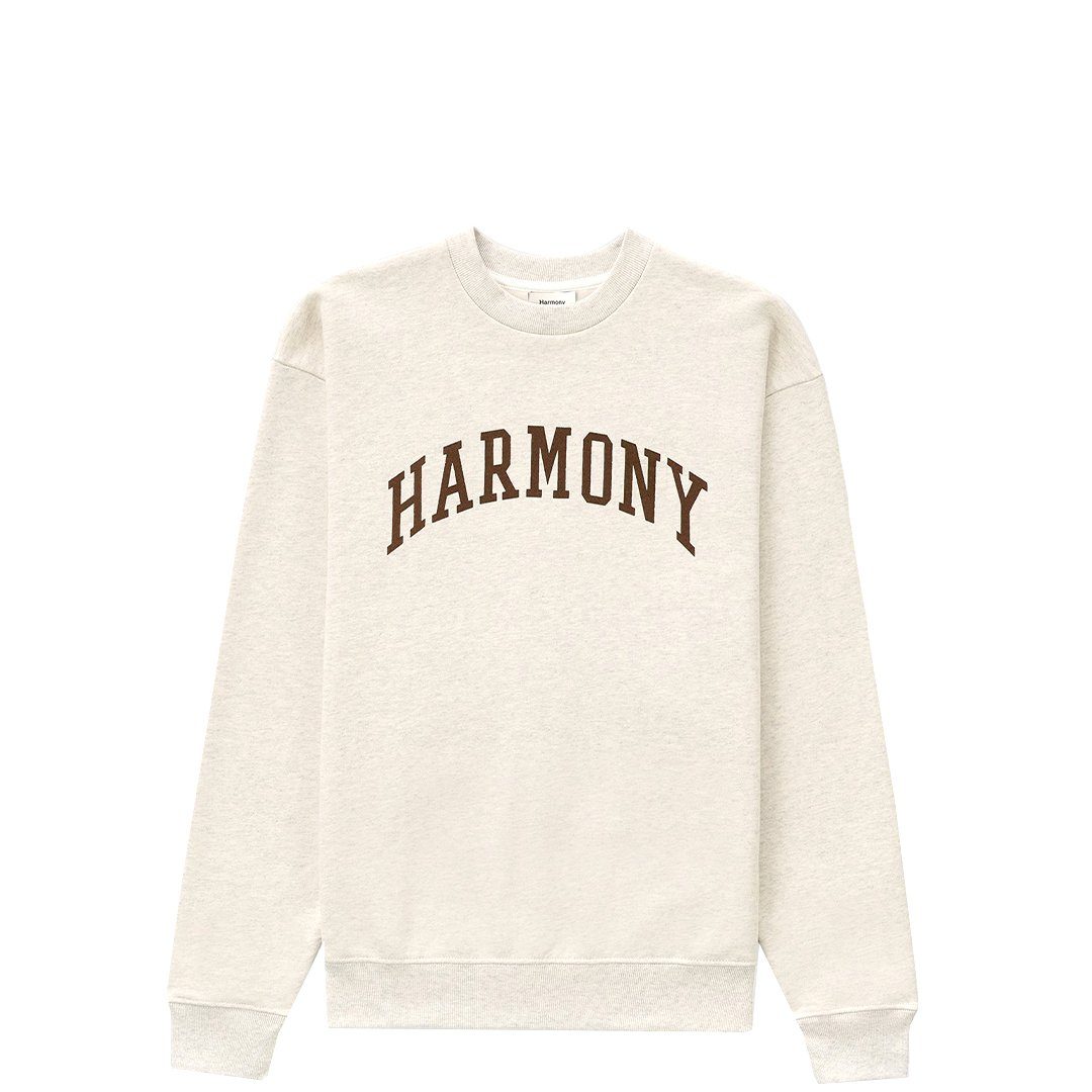 HARMONY Rundhalspullover Harmony Sweater kuscheliger Pullover hergestellt in den USA Seal University Crewneck Pulli Beige