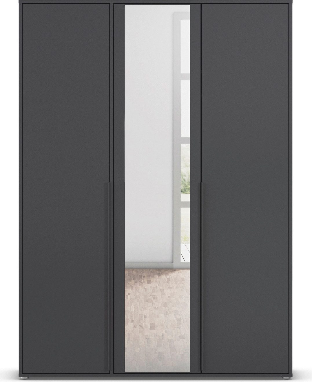 rauch Drehtürenschrank Kleiderschrank Schrank Garderobe Wäscheschrank NAGATA mit Spiegel (in 3 verschiedenen Ausstattungen BASIC/CLASSIC/PREMIUM) und modernen S – Bild 5 von 5