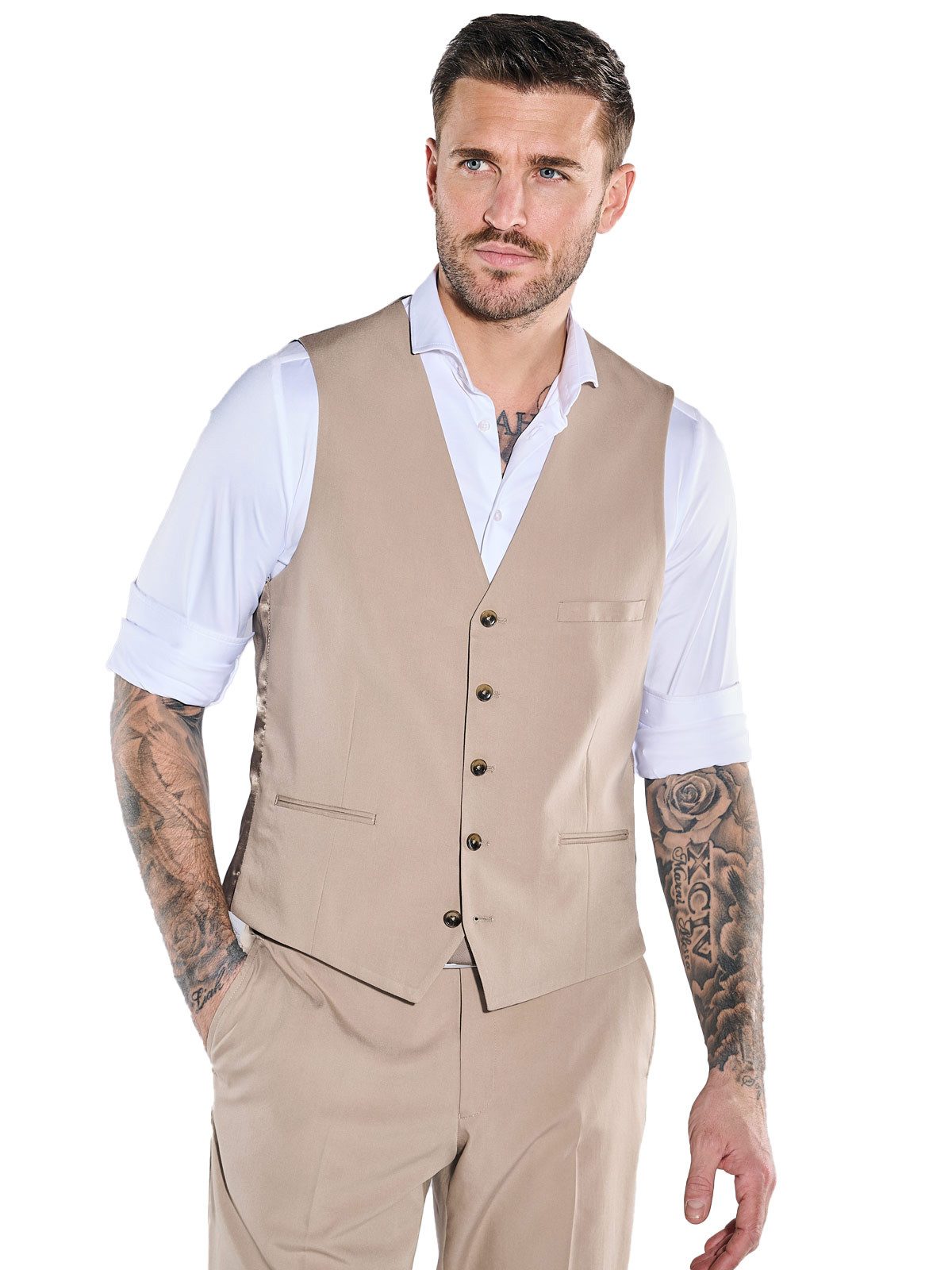 emilio adani Anzugweste emilio adani Herren Anzug-Weste slim fit, Beige günstig online kaufen