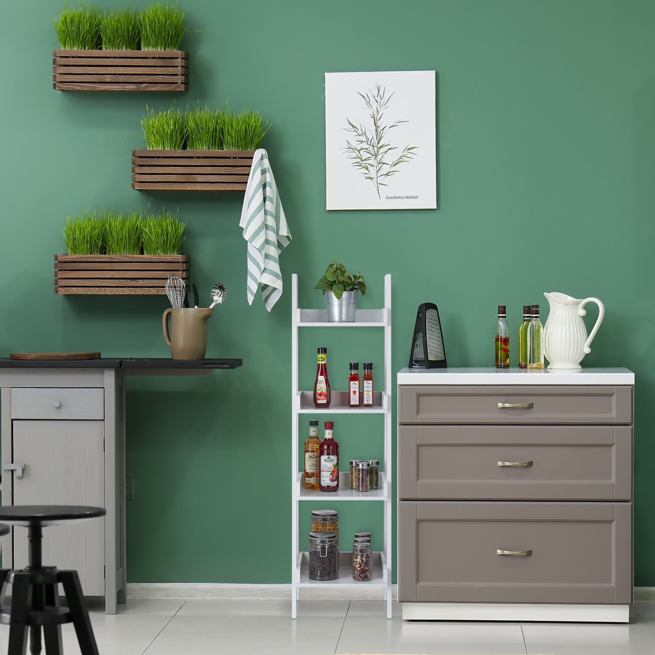 relaxdays Standregal weiß 4 Ebene günstig online kaufen