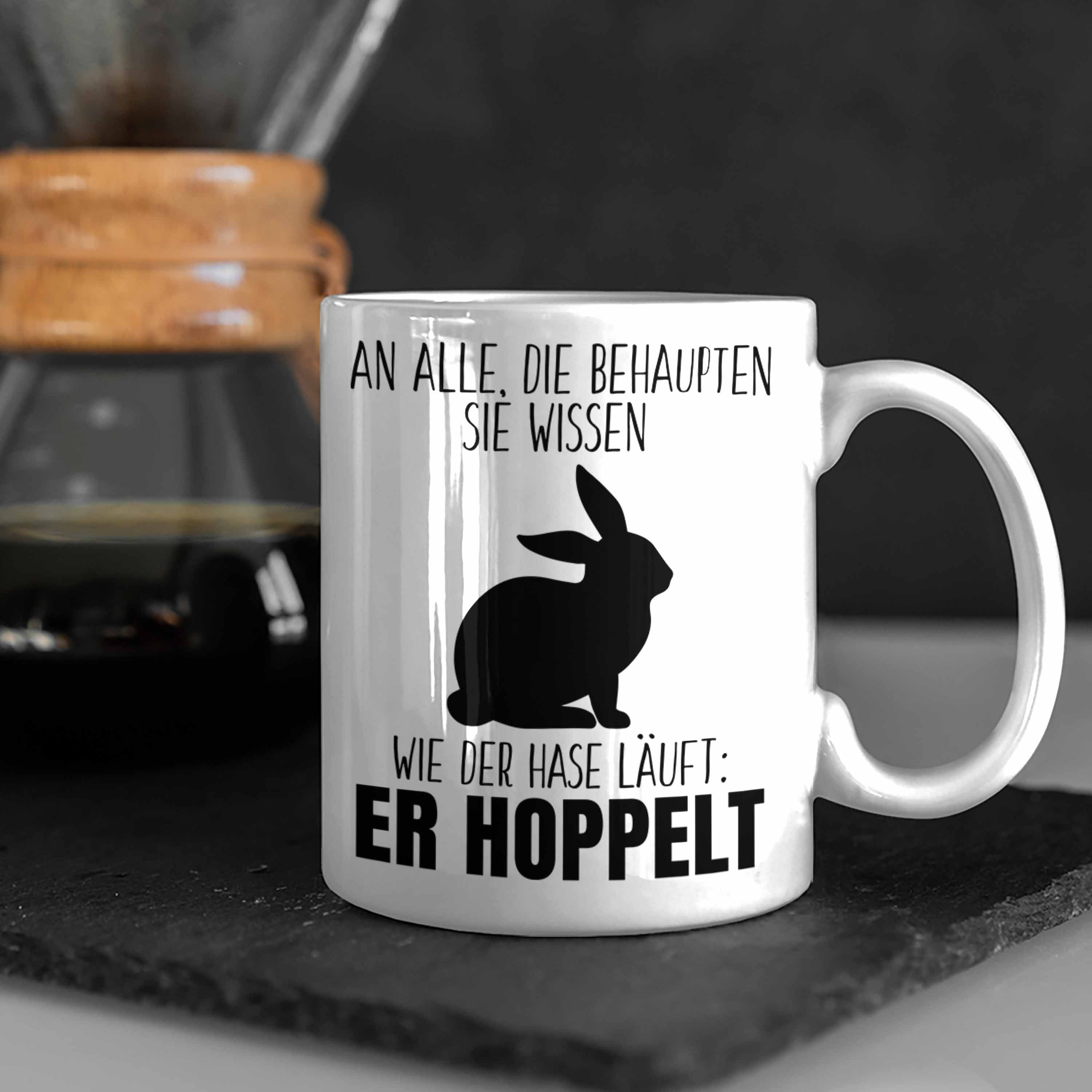 Weiss Witzig Spruch Der Ostern Trendation - Tasse Hoppelt Geschhnkidee Trendation Tasse Geschenk Lustiger Lustig Hase