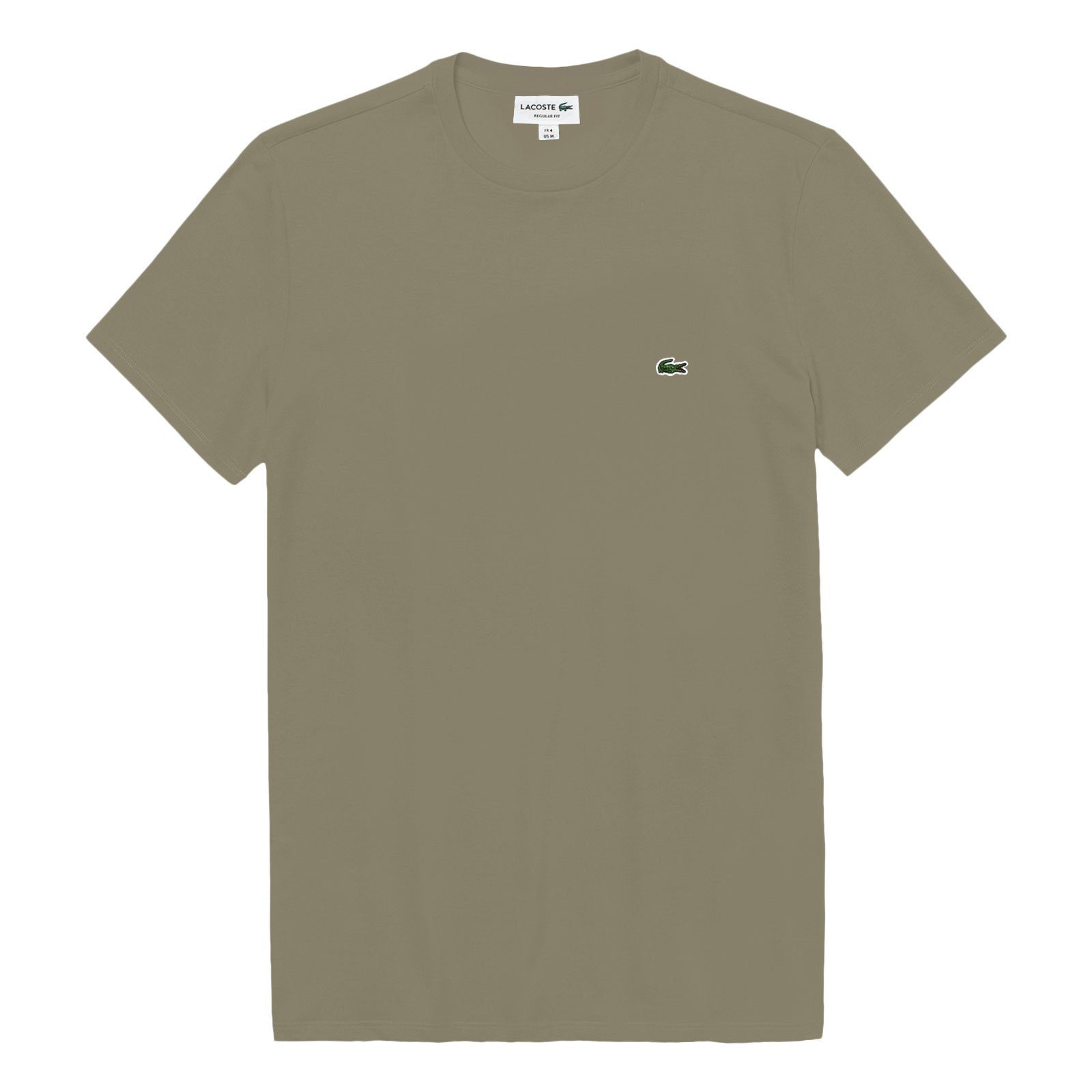 Lacoste T-Shirt Crew-Neck T-Shirt mit aufgesticktem Krokodillogo CB8 beige