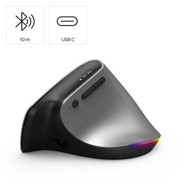 Hama Ergonomische Maus, wireless, aufladbarer Akku, für drei Geräte ergonomische Maus (RF kabellos + Bluetooth)