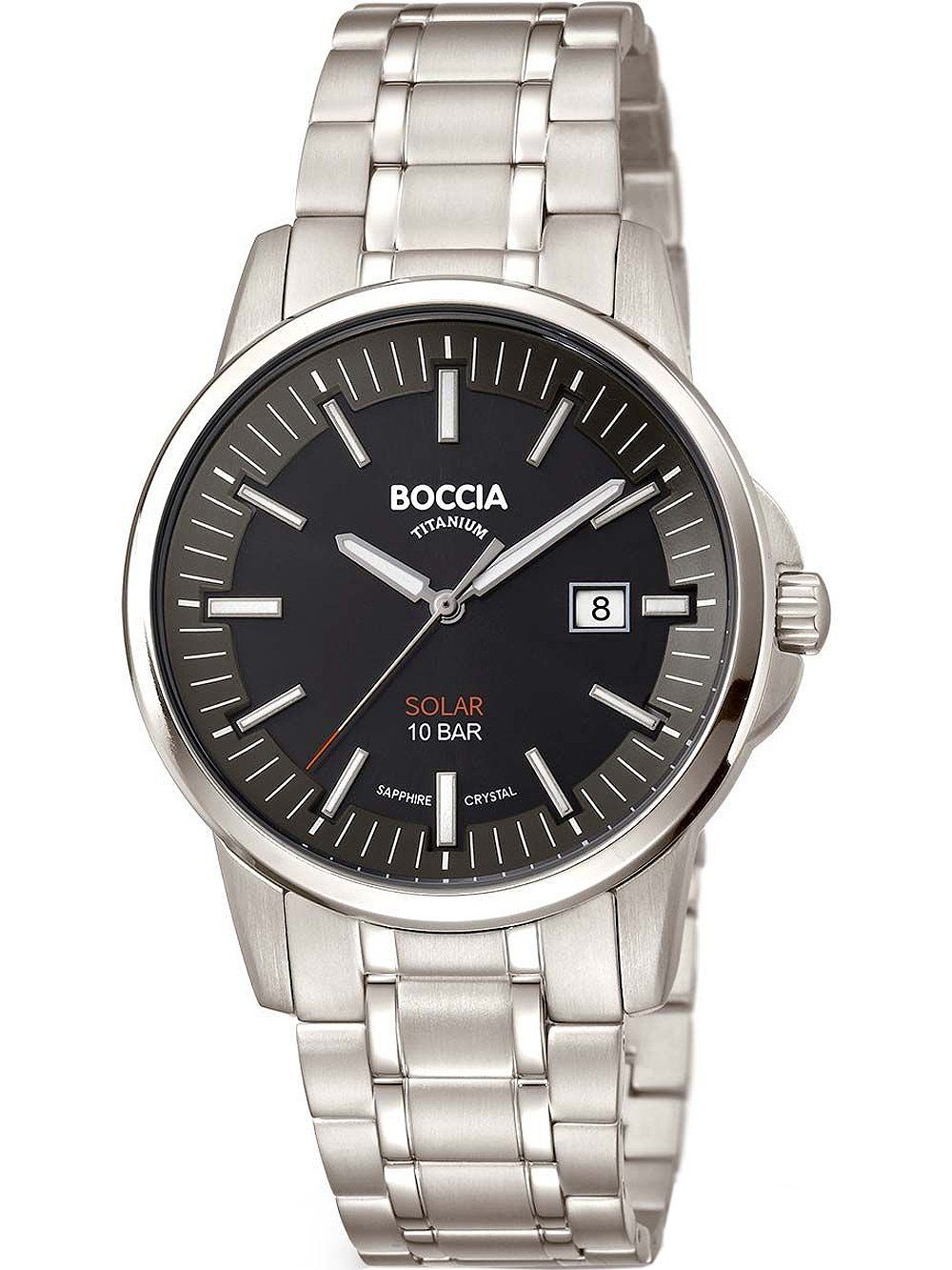 Boccia Quarzuhr Boccia 3643-04 Herrenuhr Solar Titanium 39mm 10ATM Boccia 3643-04 Herrenuhr Solar Titanium 39mm 10ATM