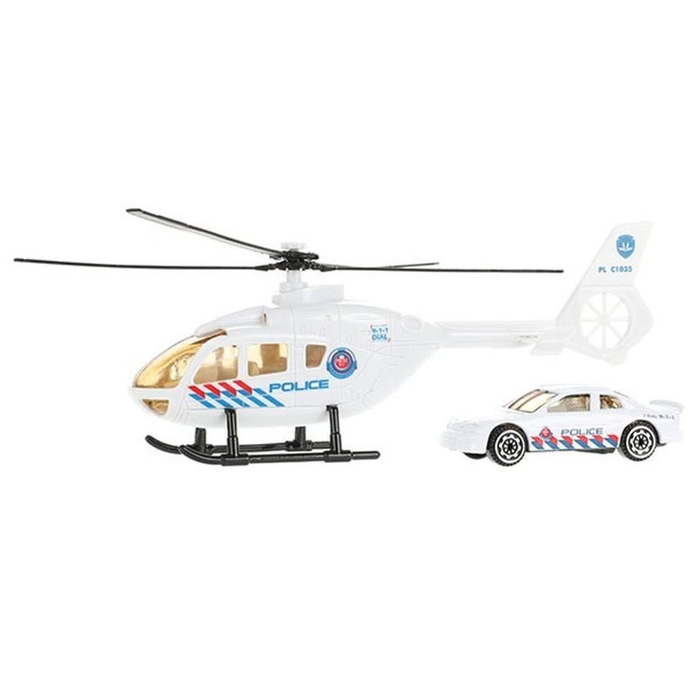 Toi-Toys Spielzeug-Hubschrauber Hubschrauber inkl. Auto Feuerwehr Ambulance Modell Spielzeug Polizei