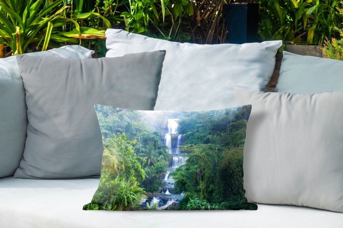 Polyester, Kissenhülle Indonesien, Outdoor-Dekorationskissen, MuchoWow in Dekokissenbezug, Dekokissen Wasserfälle