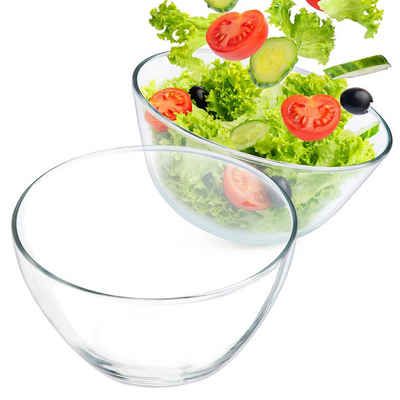 KONZEPT Salatschüssel Salatschüssel aus Glas Ø 17cm, Obstschale, Snackschale Schüssel Set, (4-tlg), Rund