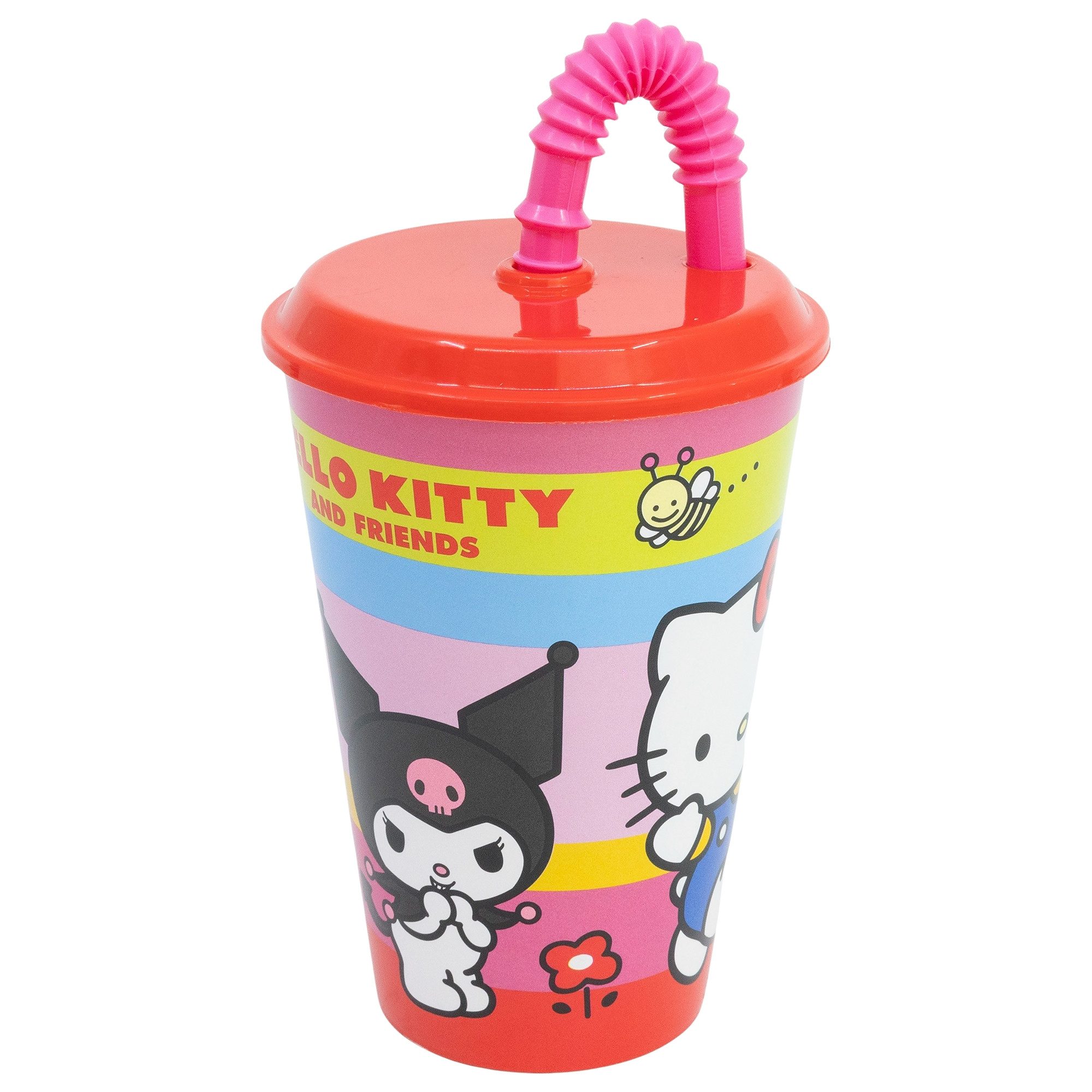 Hello Kitty Lunchbox Hello Kitty Kuromi Melody 2 tlg. Lunch Set Brotdose Trinkbecher 430 ml, (2-tlg., Spar-Set)