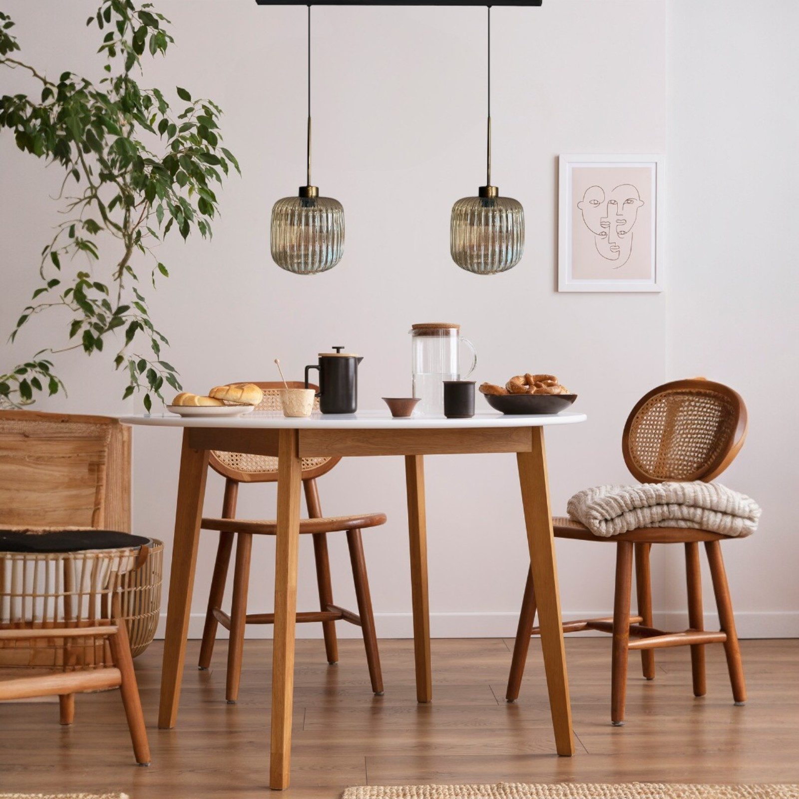 Bamyum Pendelleuchte Mopa Glas Mehrere Kronleuchter Retro Pendelleuchte Beleuchtung, ohne Leuchtmittel