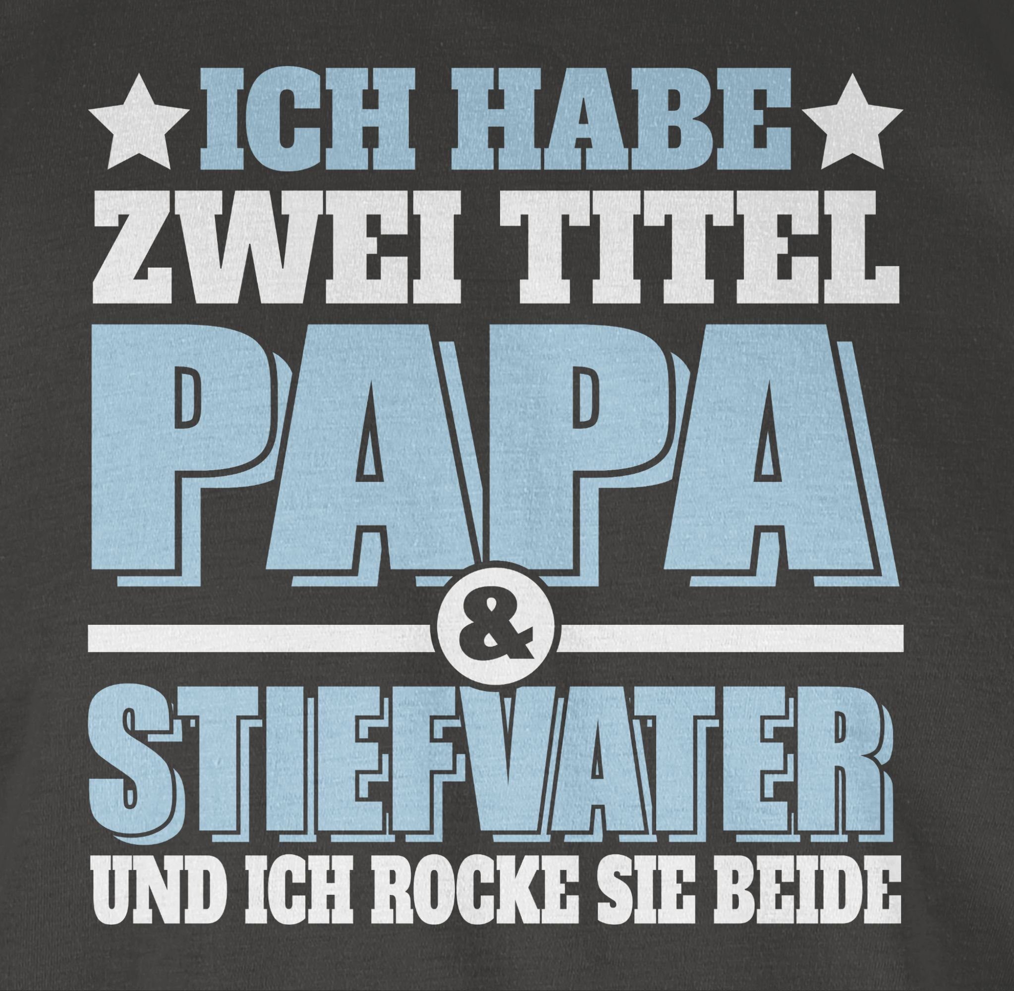 Papa 03 und habe Ich rocke ich Shirtracer sie Dunkelgrau Stiefvater zwei Titel und Geschenk - Vatertag Papa beide T-Shirt für we -