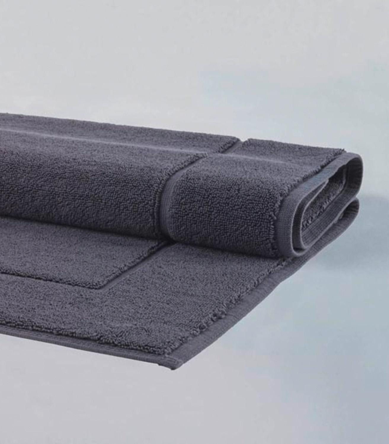 Aquanova Badematte LONDON, 70 x 120 cm, Graphit, ägyptische Baumwolle, rutschhemmend beschichtet, fußbodenheizungsgeeignet, Baumwolle, rechteckig, waschbar