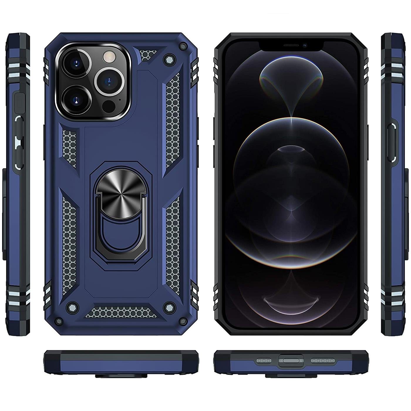 CoolGadget Handyhülle Armor Shield Case für Apple iPhone 12 Pro Max 6,7 Zoll, Outdoor Cover Magnet Ringhalterung Handy Hülle für iPhone 12 Pro Max