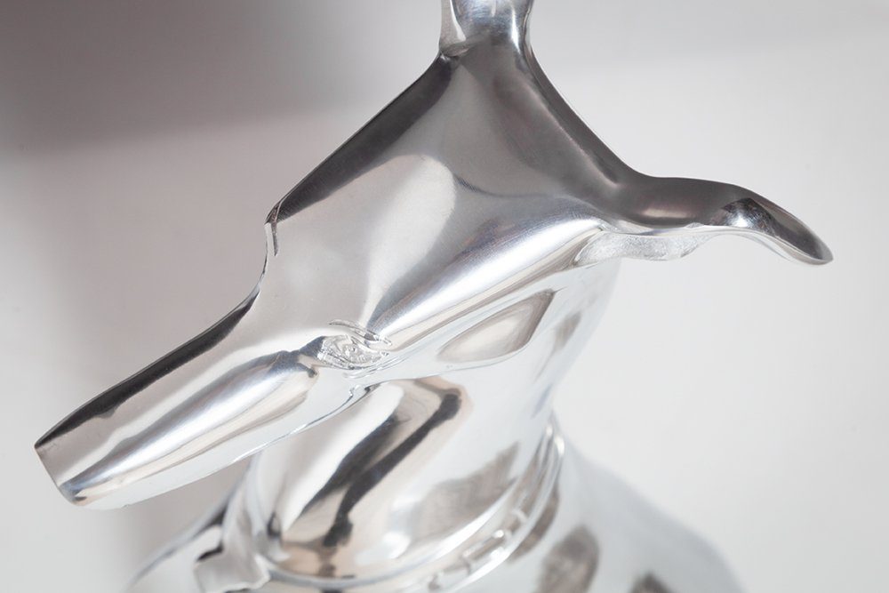 riess-ambiente Tierfigur GREYHOUND 70cm silber · Skulptur im Windhund-Design · Dekoration, große Hunde-Statue · Aluminium-Metall · Dog-Accessoire fürs Wohnzimmer