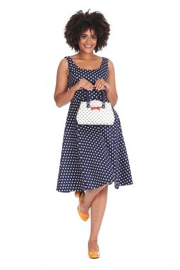 Banned A-Linien-Kleid Retro Swingkleid Dot Days Navy Blau Vintage Polka Dot Dress 50s Pünktchen Kleid