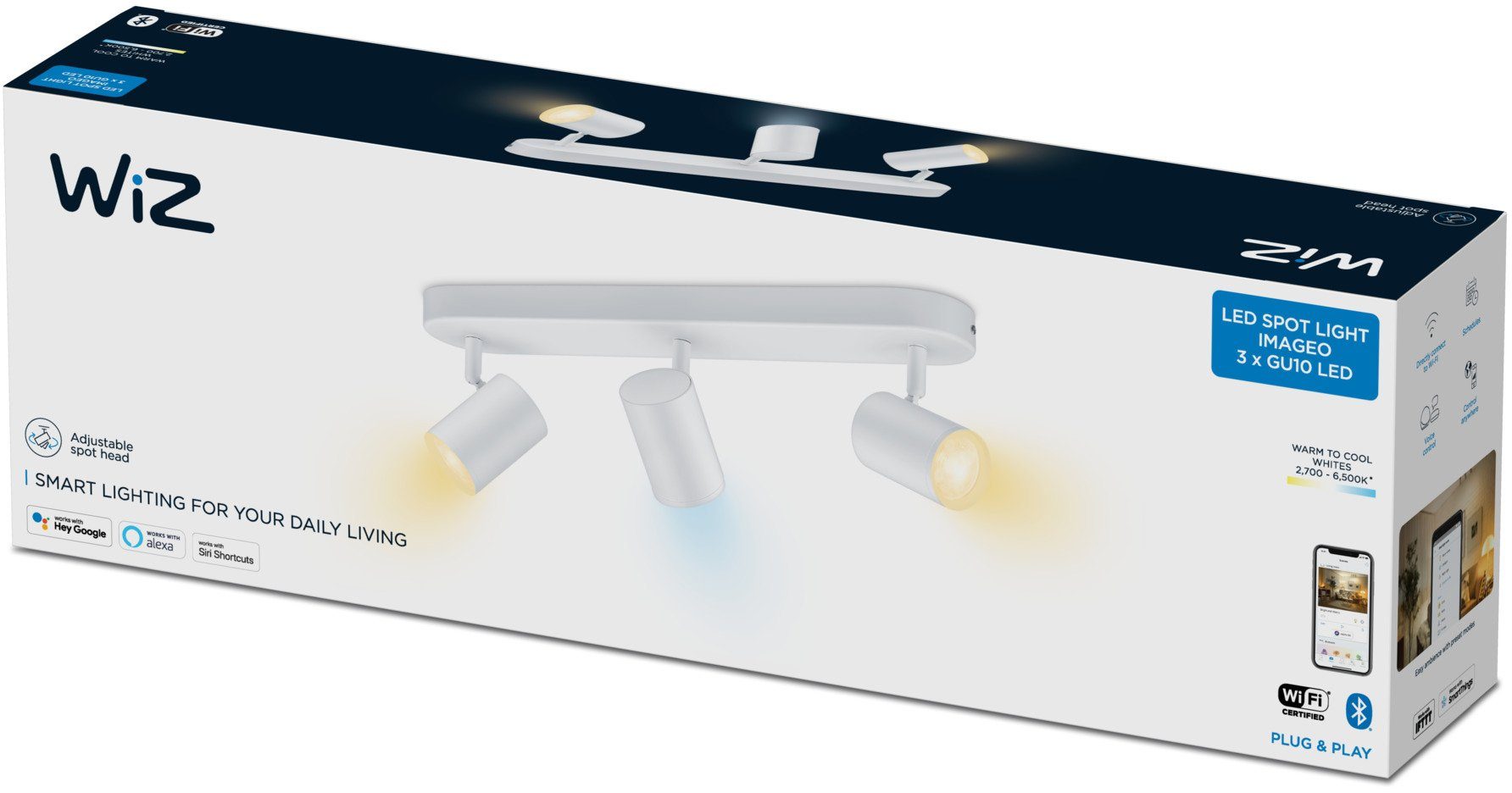 WiZ Deckenleuchte IMAGEO, LED fest integriert, warmweiß - kaltweiß, Leuchte mit zeitgemäßen Design, warm- oder kaltweißes Licht
