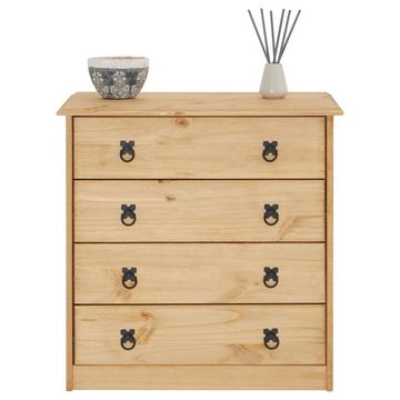 CARO-Möbel Kommode BARRIO, Kommode aus Holz mit 4 Schubladen Sideboard aus Massivholz im Landhaus