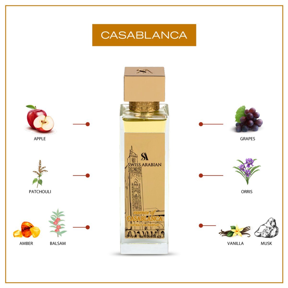 Swiss Arabian Eau de Parfum Swiss Arabian Essence of Casablanca Extrait De Parfum 100ml Unisex