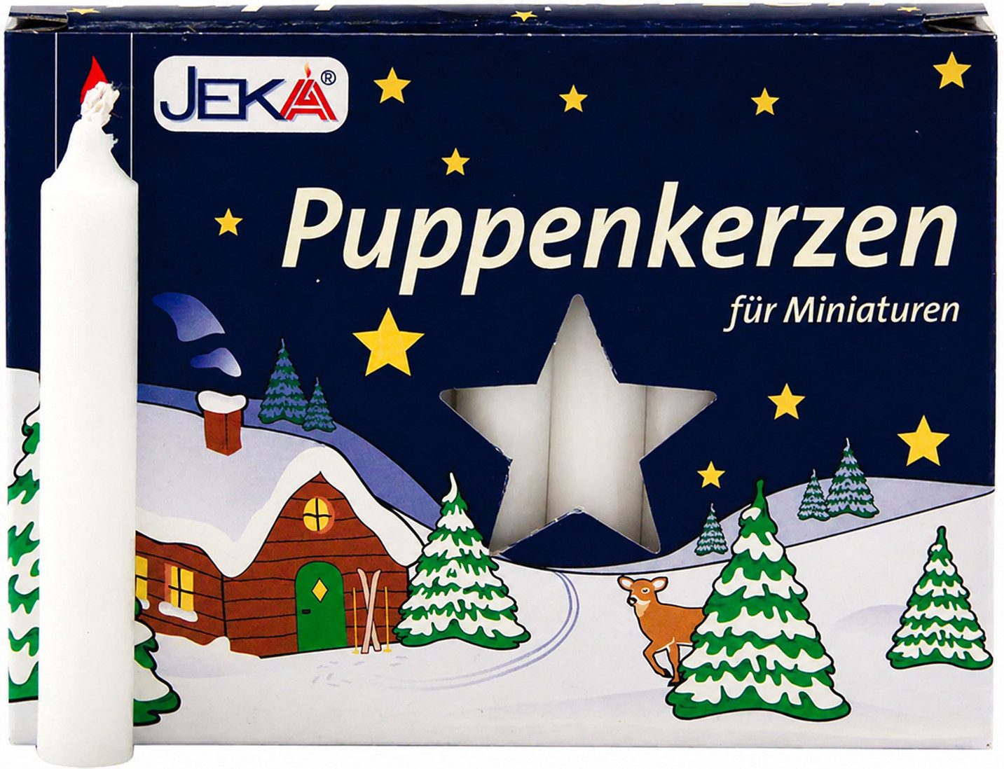 JEKA Spitzkerze Puppenkerzen - Durchmesser 10 mm weiß oder rot