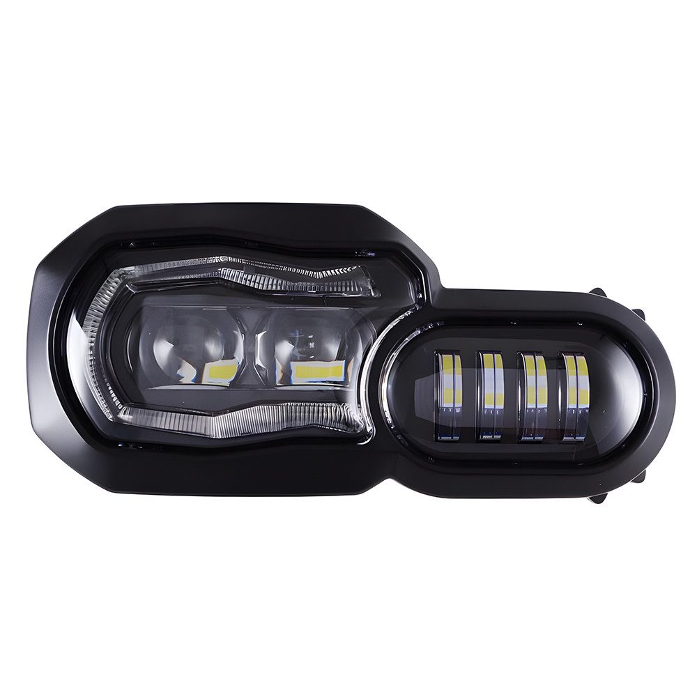 Hikity Blinker LED Motorrad LED-Scheinwerfer mit H4-H13-Adapter, LED fest integriert