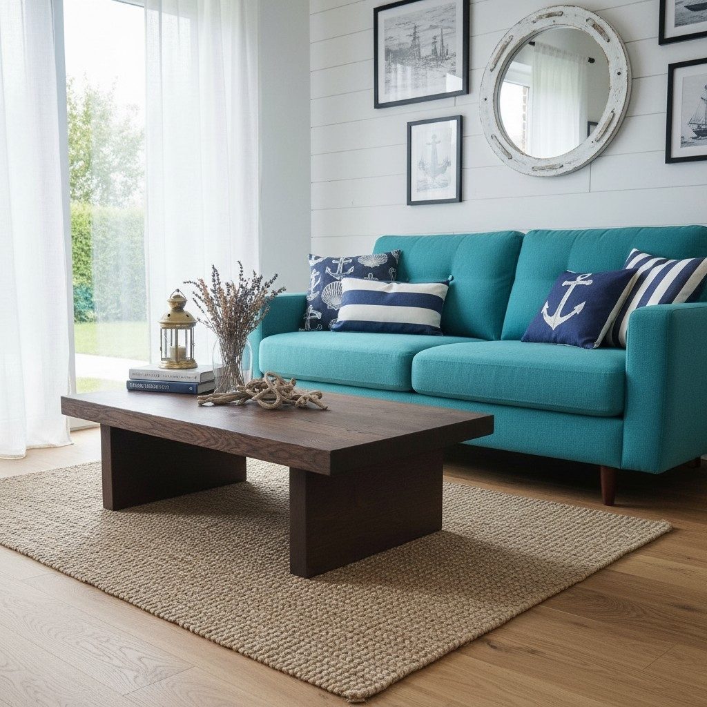 DaoWood Couchtisch Eleganter Couchtisch aus massivem Eichenholz Antikbraun (1 Tisch), breite 50cm