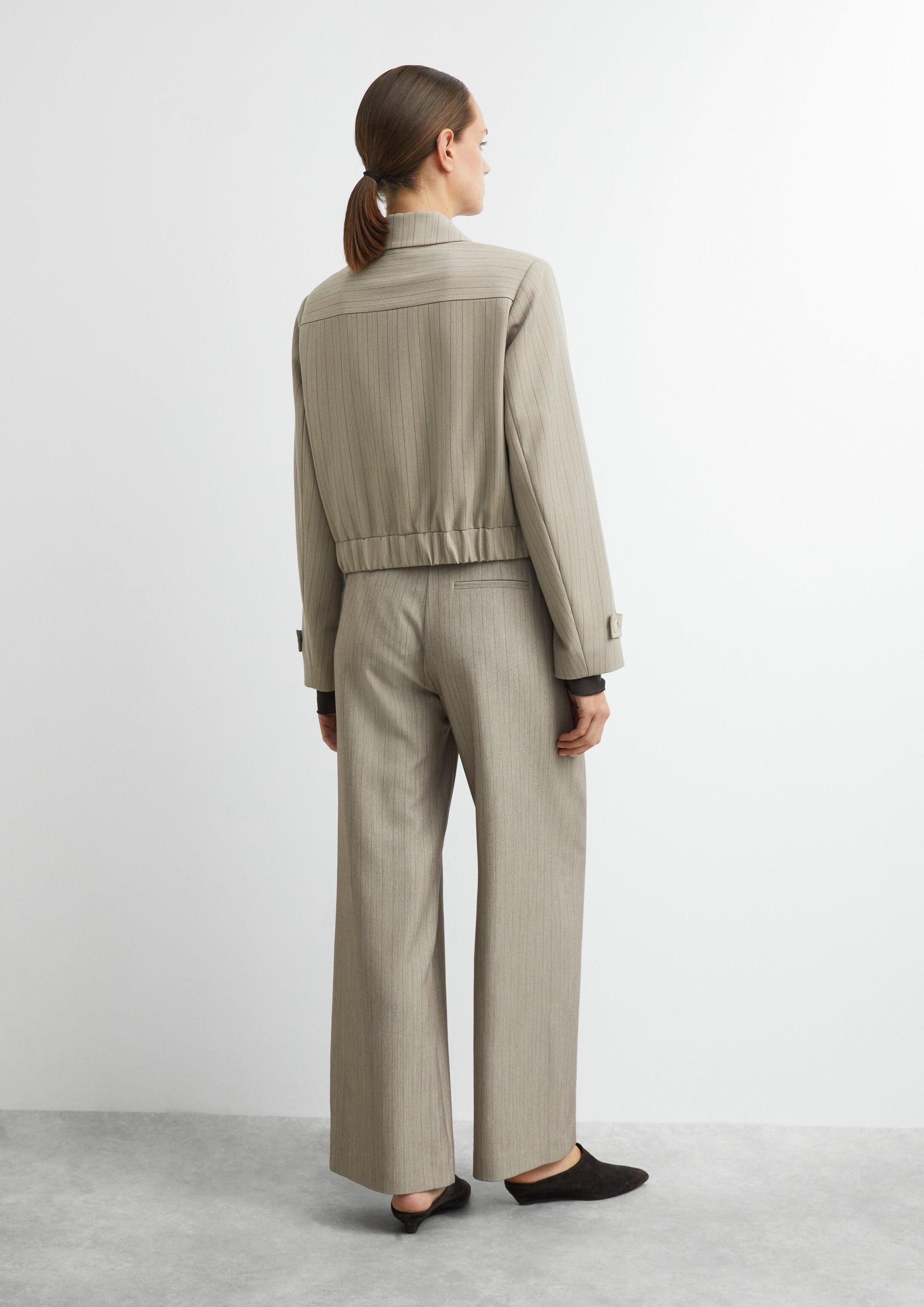 comma Chinos Hose Wide-Leg-Hose mit Faltendetail und Gürtel