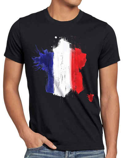 style3 Print-Shirt Herren T-Shirt Flagge Frankreich Fußball Sport France WM EM Fahne