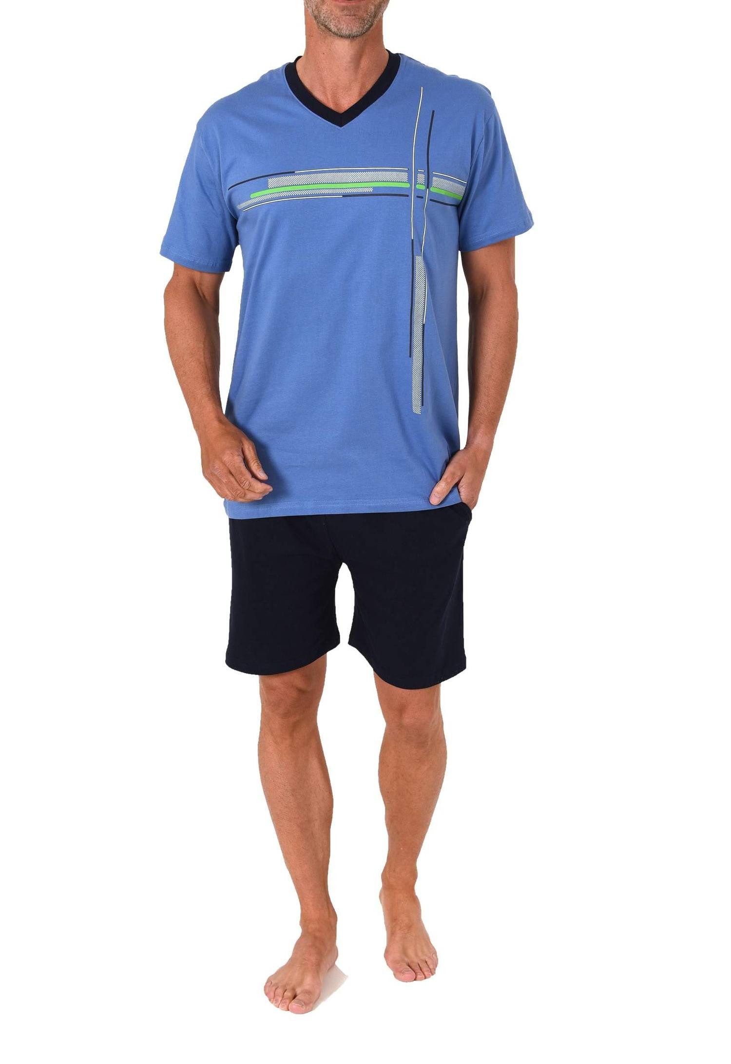 Normann Pyjama Normann Herren Schlafanzug Shorty mit Frontprint - auch in Ü günstig online kaufen