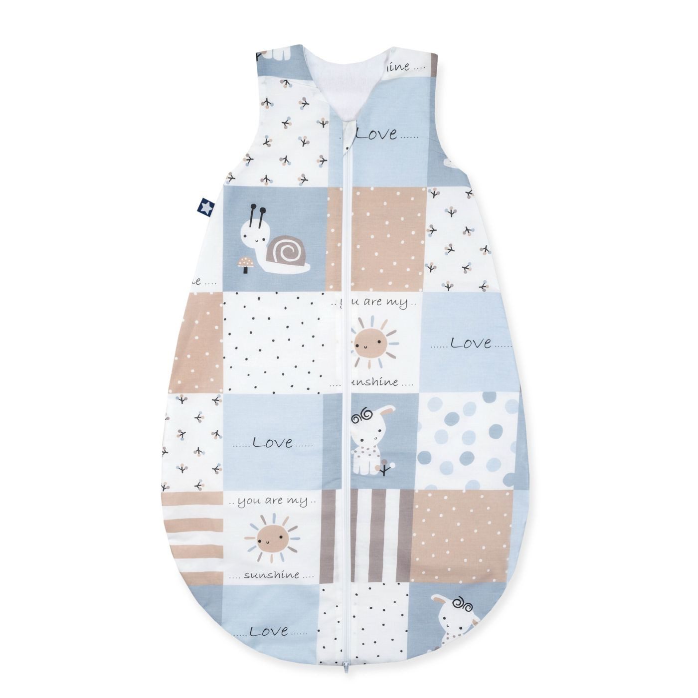 Julius Zöllner Babyschlafsack Schlafsack Sommerschlafsack Patch blue 70 (1 tlg), Schlafsack Babyschlafsack