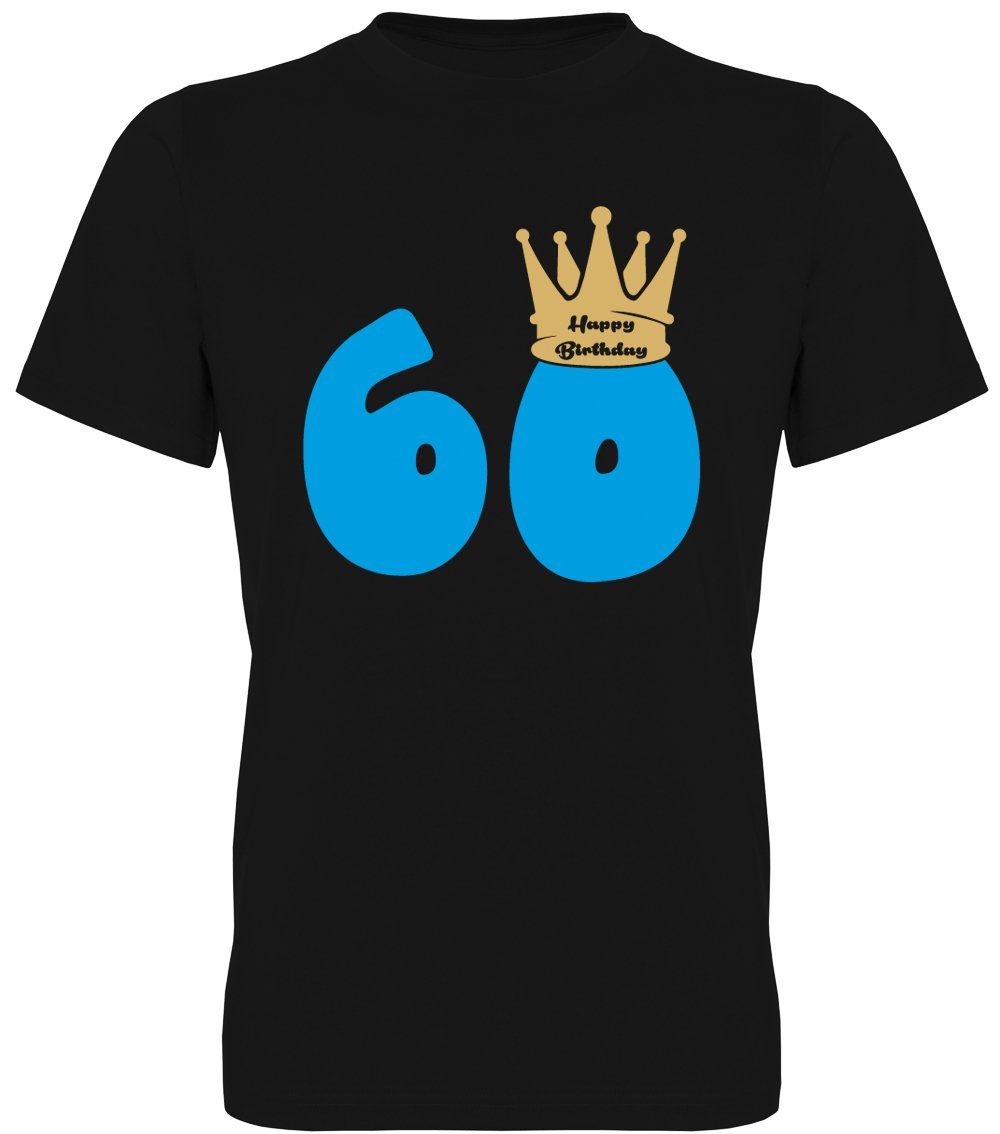 ᐅ Ggraphics TShirt 60 Happy Birthday mit Krone Herren TShirt