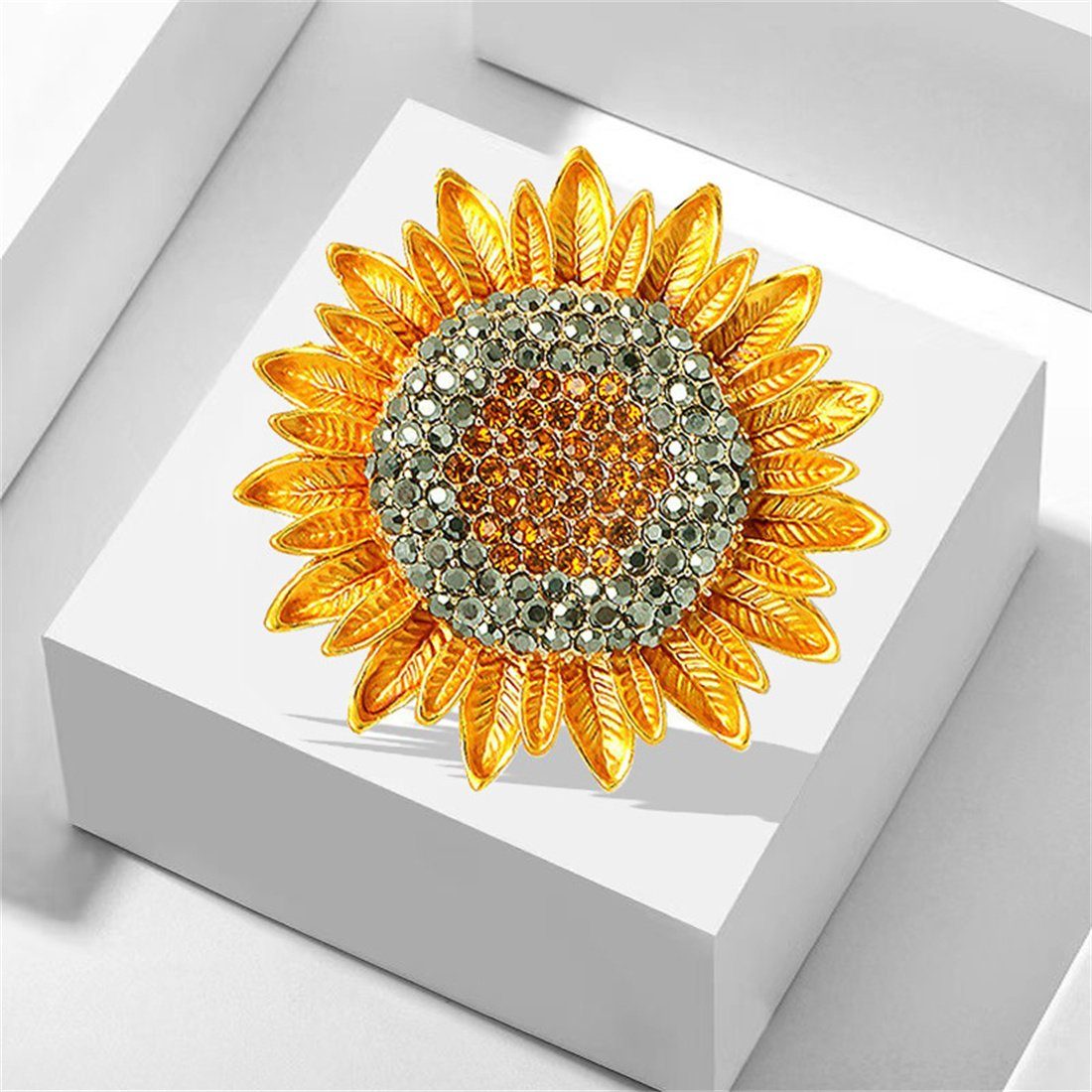 DAYUT für Geschenke Brosche Frauen Strass Sonnenblume (1-tlg) Brosche,