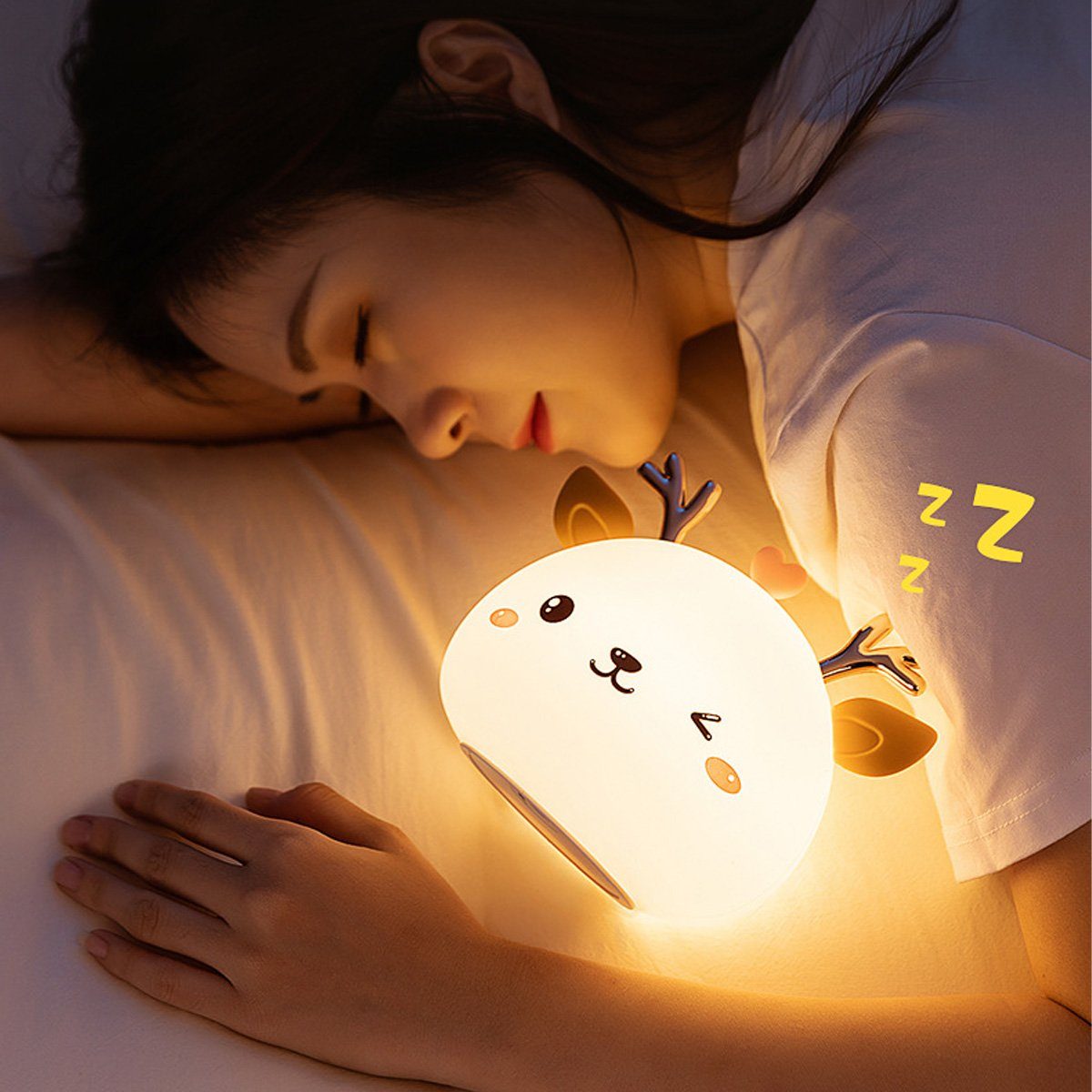 DOPWii LED Nachtlicht Nachtlicht, 3 Kinder, für wiederaufladbares Touch-Silikon Lichtstufen, integriert LED fest