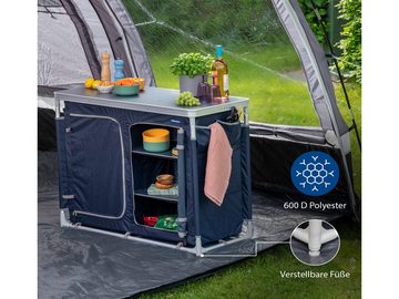 Campart Stoffschrank Outdoor-Schrank Camping Küchenbox faltbar 6 Fächer mobile Camper Küche