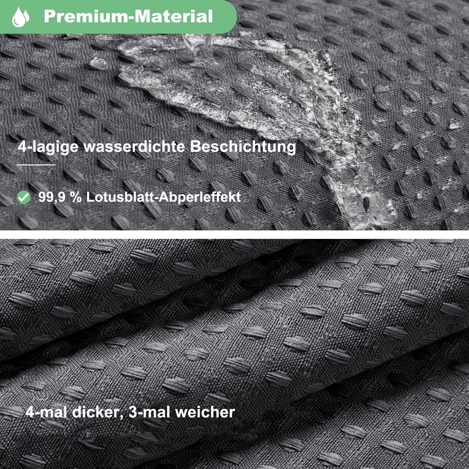 Agger Duschvorhang Waffel Duschvorhang – Strukturierter Stoff, Wasserabweisend & Waschbar Breite 180 cm (1-tlg), Extra Dick, Moderner Badvorhang für Dusche & Badewanne