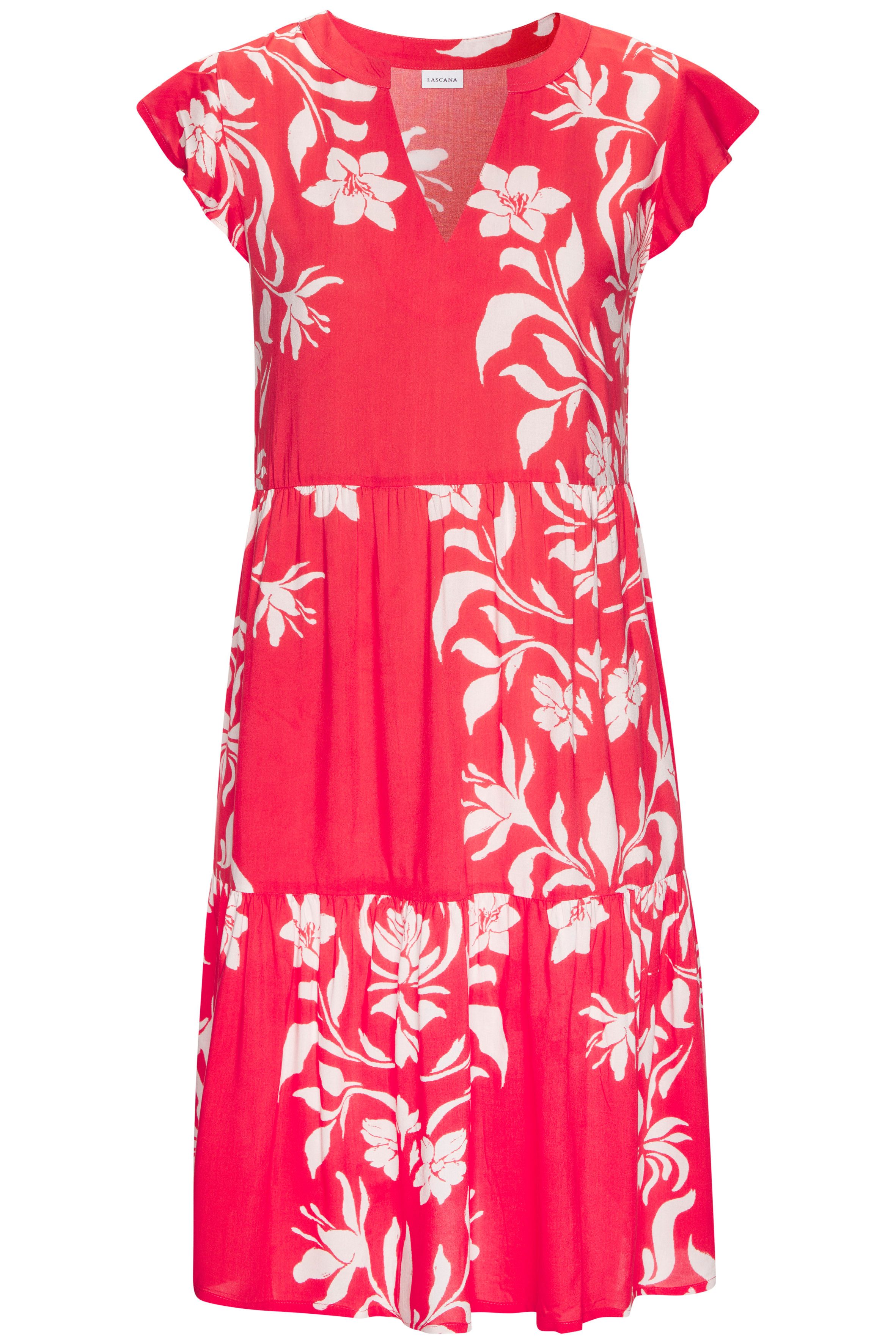 LASCANA Sommerkleid mit Blumenprint und süßen Flügelärmeln, Sommerkleid, St günstig online kaufen