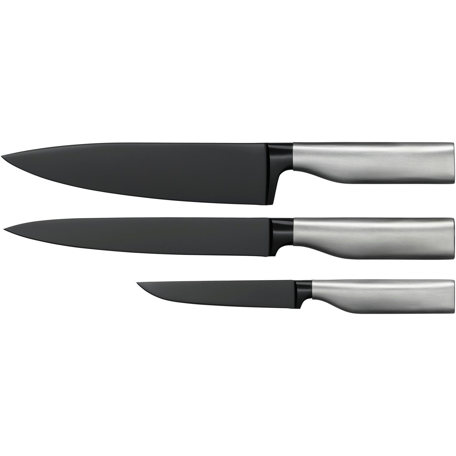 WMF Messer-Set Ultimate Black (3-tlg), Diamond Cut, immerwährende Schärfe, sicherer Fingerschutz